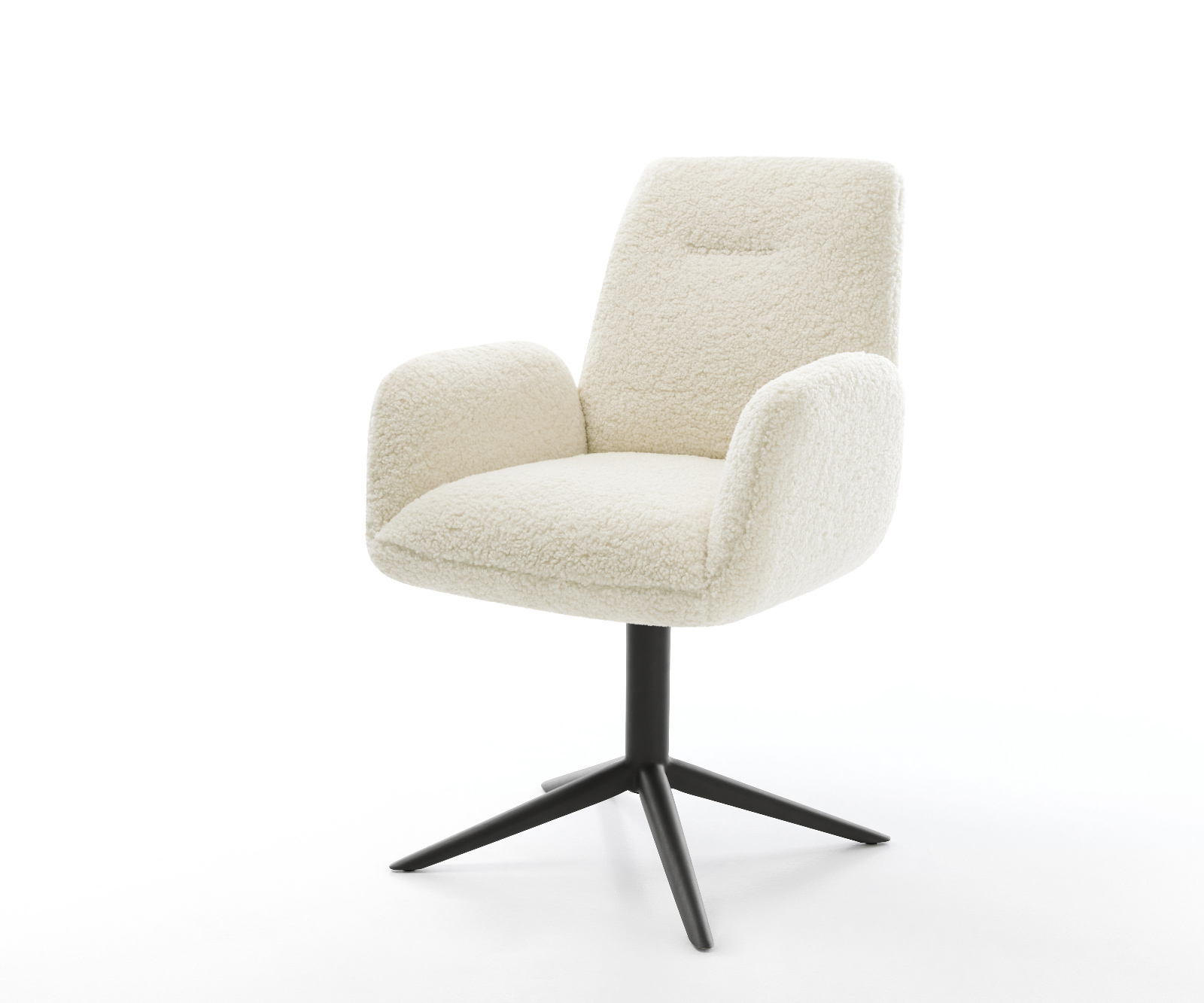 Étkezőszék Zoa-Flex teddy szövet bézs fekete kereszt láb 360° forgatható billenő zsákrugó