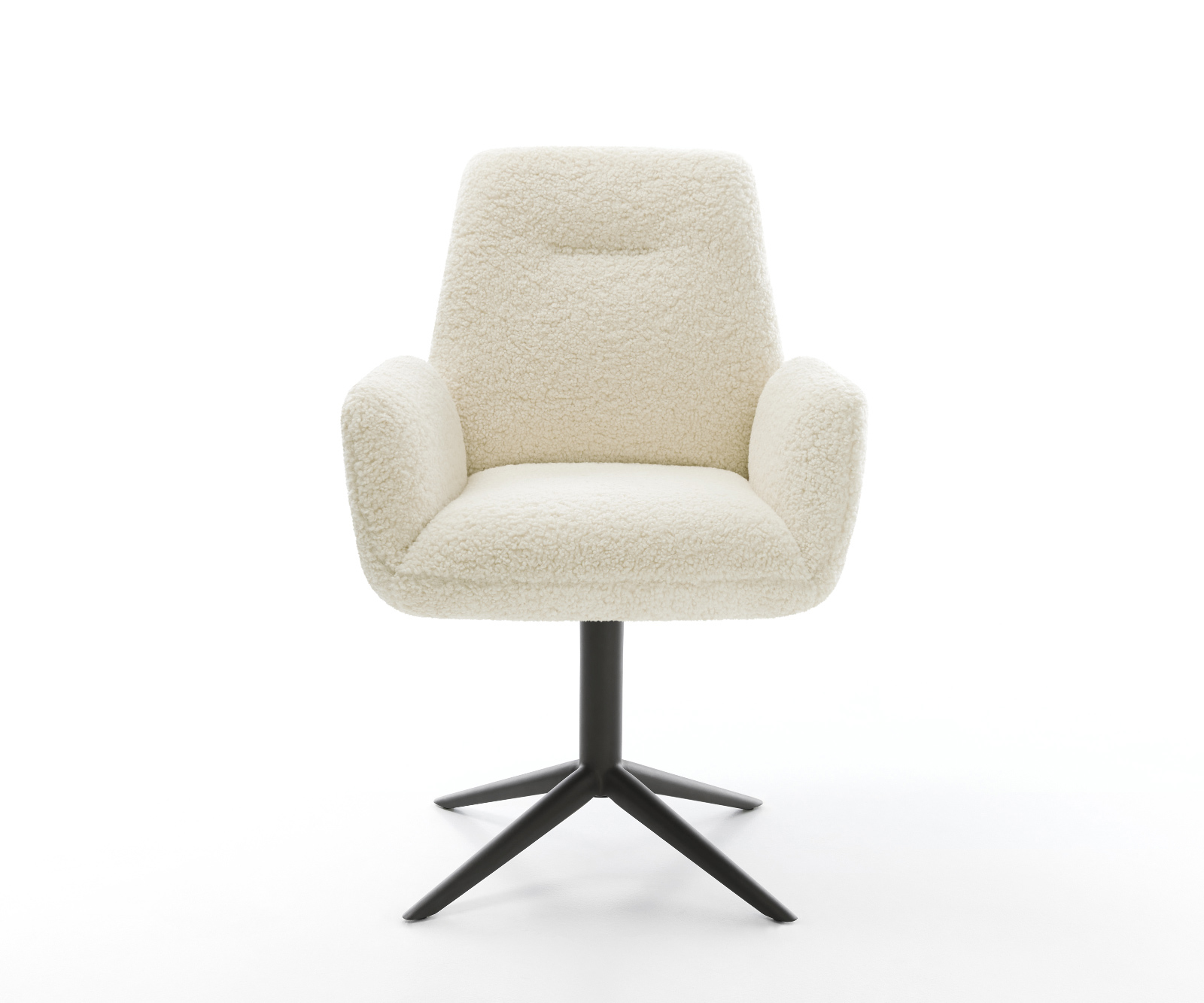 Étkezőszék Zoa-Flex teddy szövet bézs fekete kereszt láb 360° forgatható billenő zsákrugó - Image 2