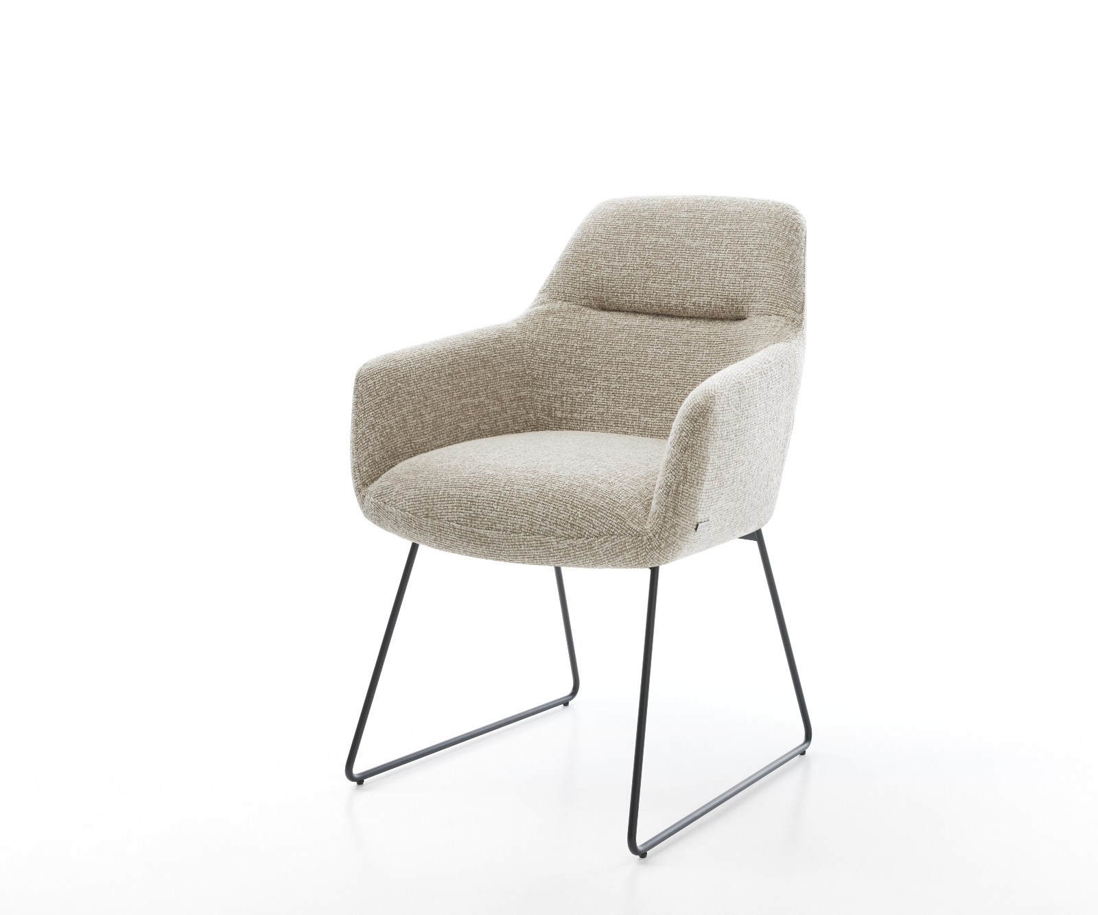 Étkezőszék Pejo-Flex szövött szövet puha bézs vékony láb fekete zsákrugó