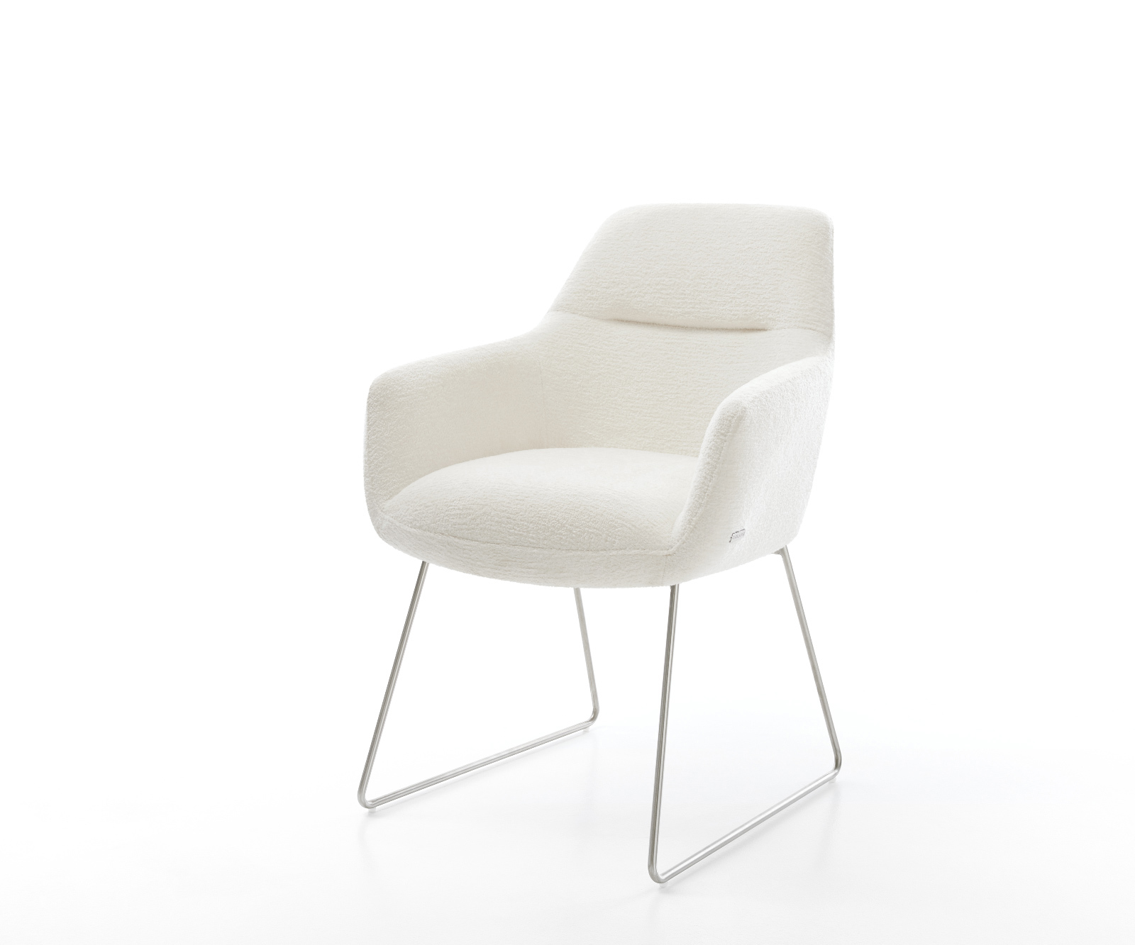 Étkezőszék Pejo-Flex bouclé puha bézs vékony láb rozsdamentes acél zsákrugó