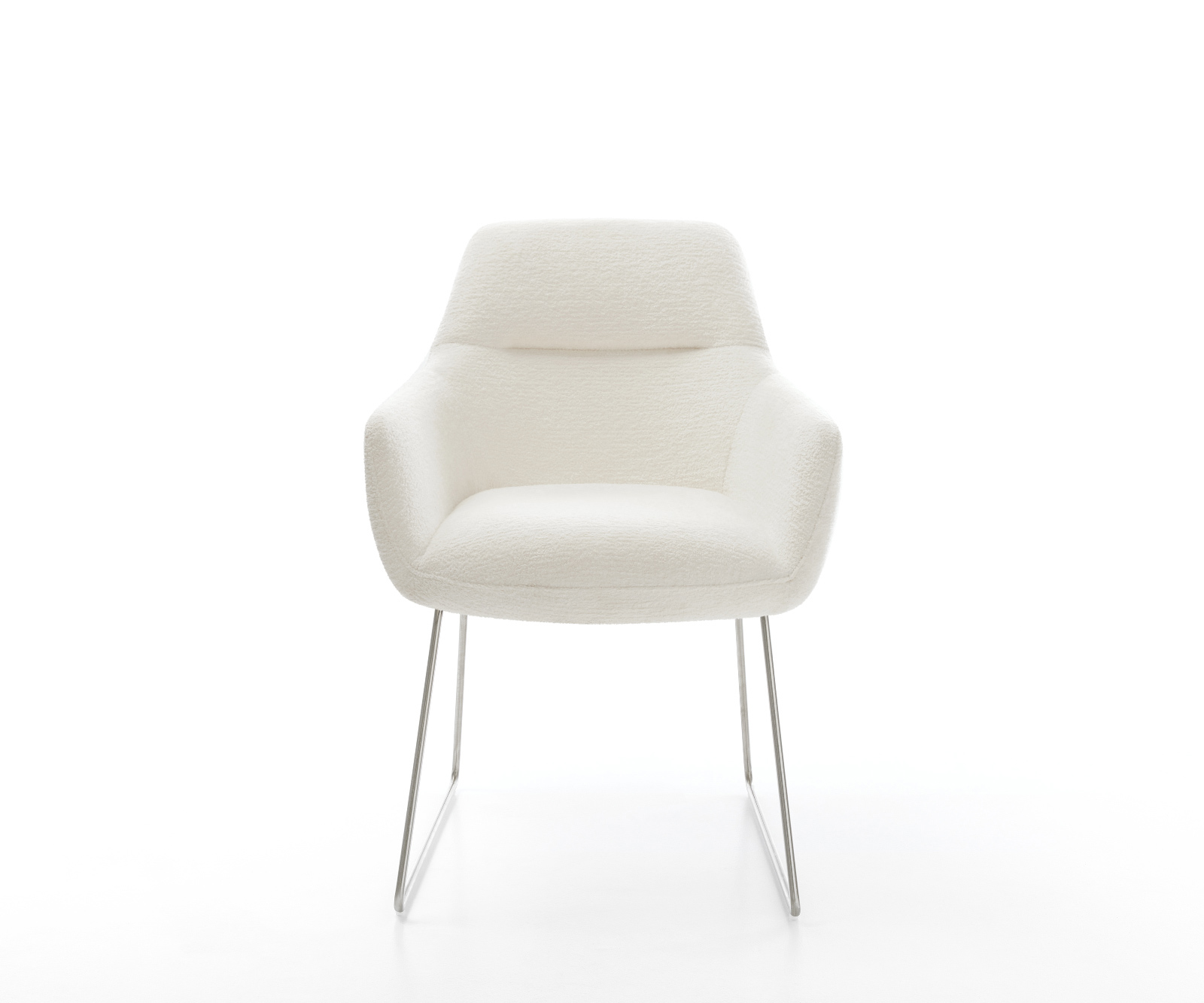 Étkezőszék Pejo-Flex bouclé puha bézs vékony láb rozsdamentes acél zsákrugó - Image 2