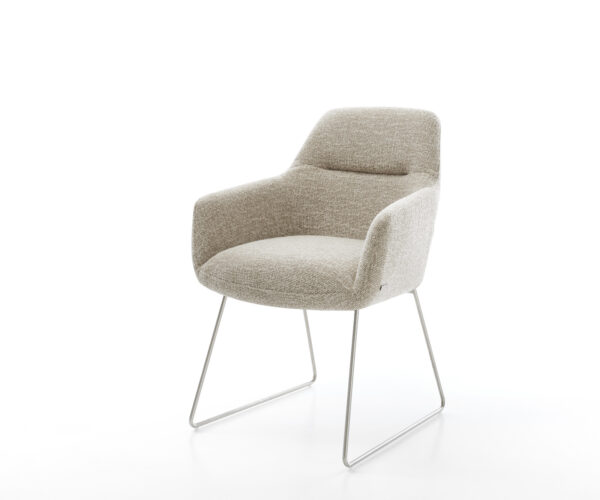 Étkezőszék Pejo-Flex szövött szövet puha bézs vékony láb rozsdamentes acél zsákrugó