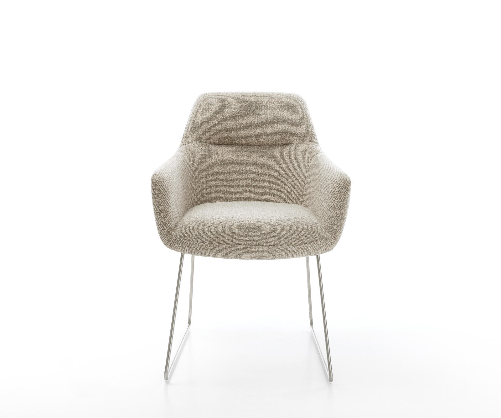 Étkezőszék Pejo-Flex szövött szövet puha bézs vékony láb rozsdamentes acél zsákrugó - Image 2