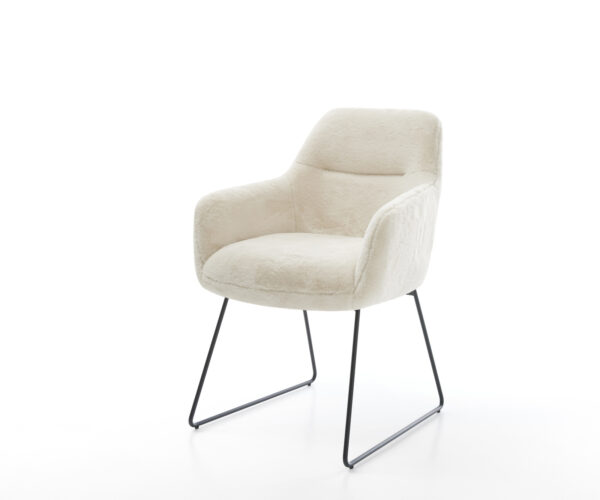 Étkezőszék Pejo-Flex plüss krémfehér fekete vékony láb zsákrugós