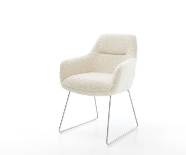 Étkezőszék Pejo-Flex teddy szövet bézs vékony láb rozsdamentes acél zsákrugó