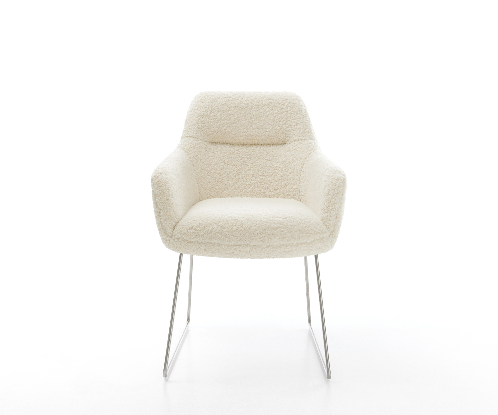 Étkezőszék Pejo-Flex teddy szövet bézs vékony láb rozsdamentes acél zsákrugó - Image 2