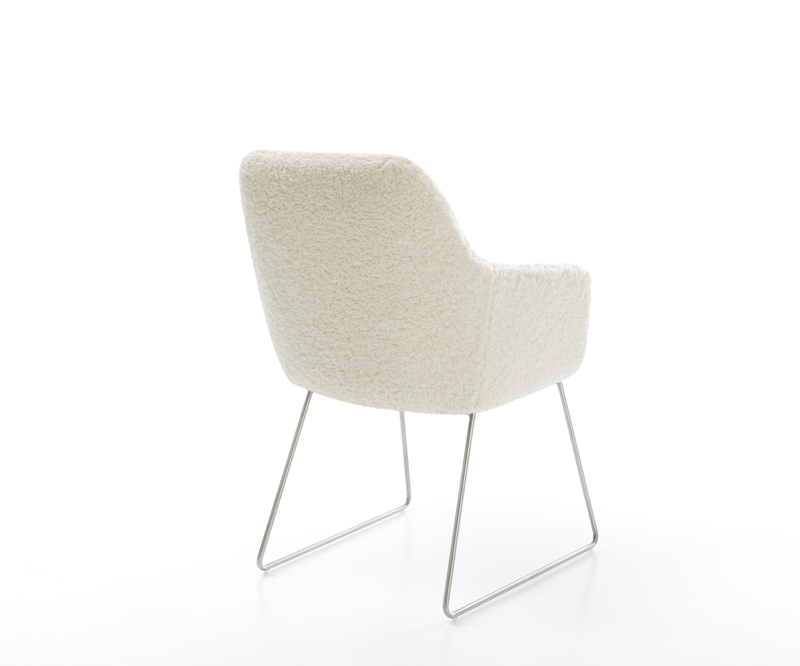 Étkezőszék Pejo-Flex teddy szövet bézs vékony láb rozsdamentes acél zsákrugó - Image 5