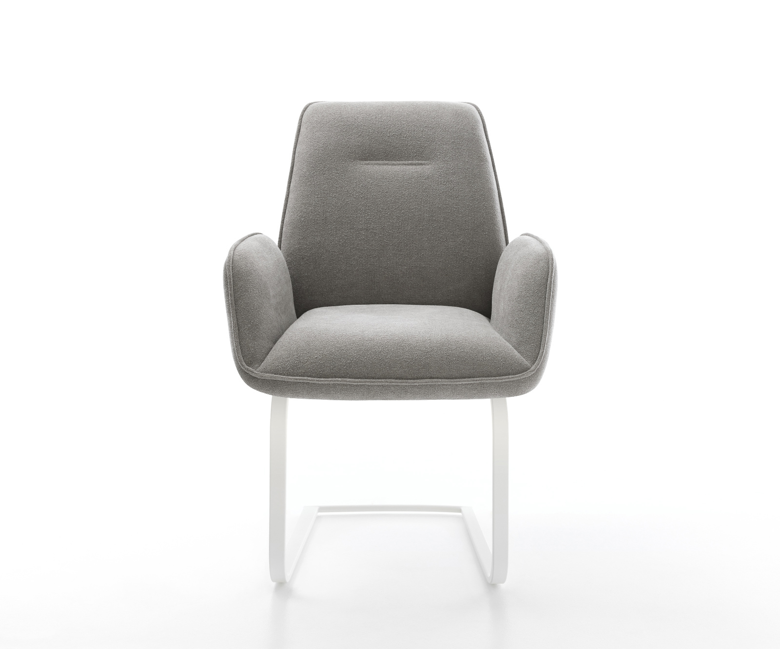 Étkezőszék Zoa-Flex strukturált szövet puha szürke konzolos lapos fehér zsákrugós - Image 2