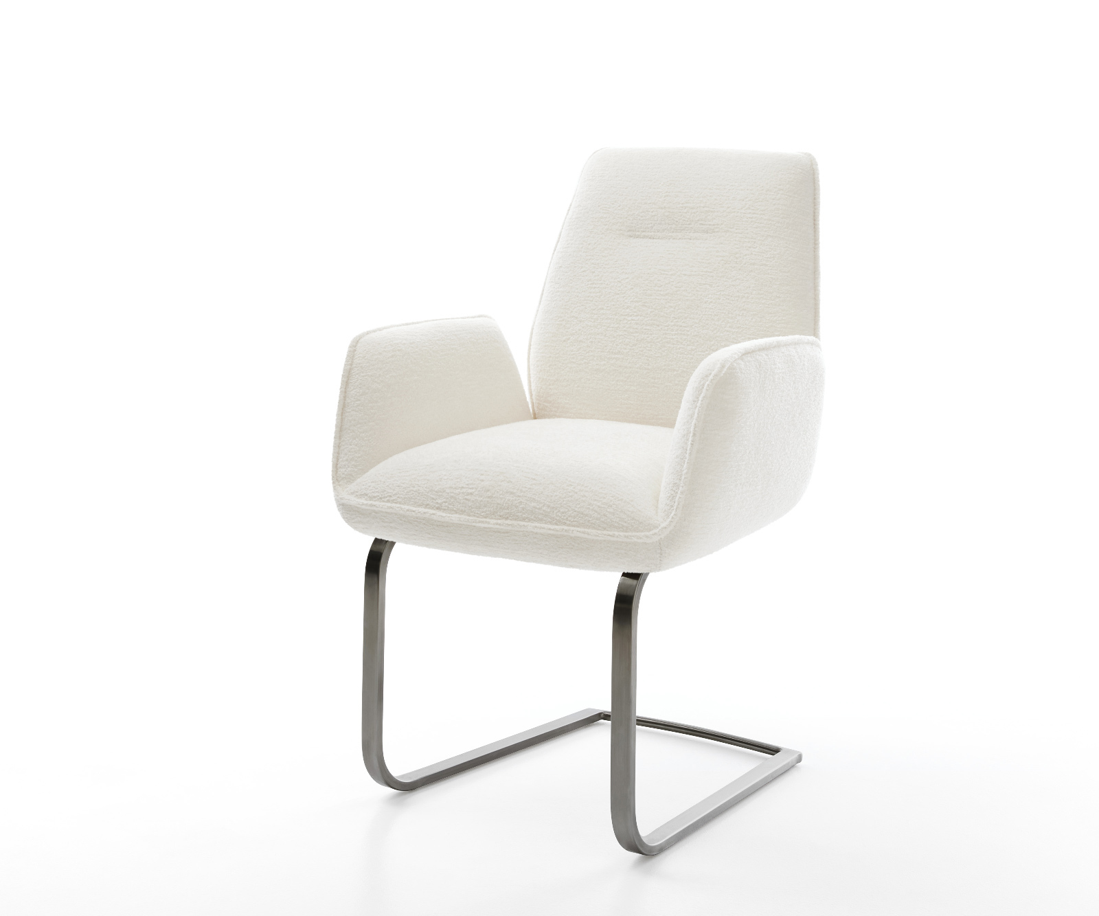 Étkezőszék Zoa-Flex bouclé puha bézs konzolos lapos antracit zsákrugós