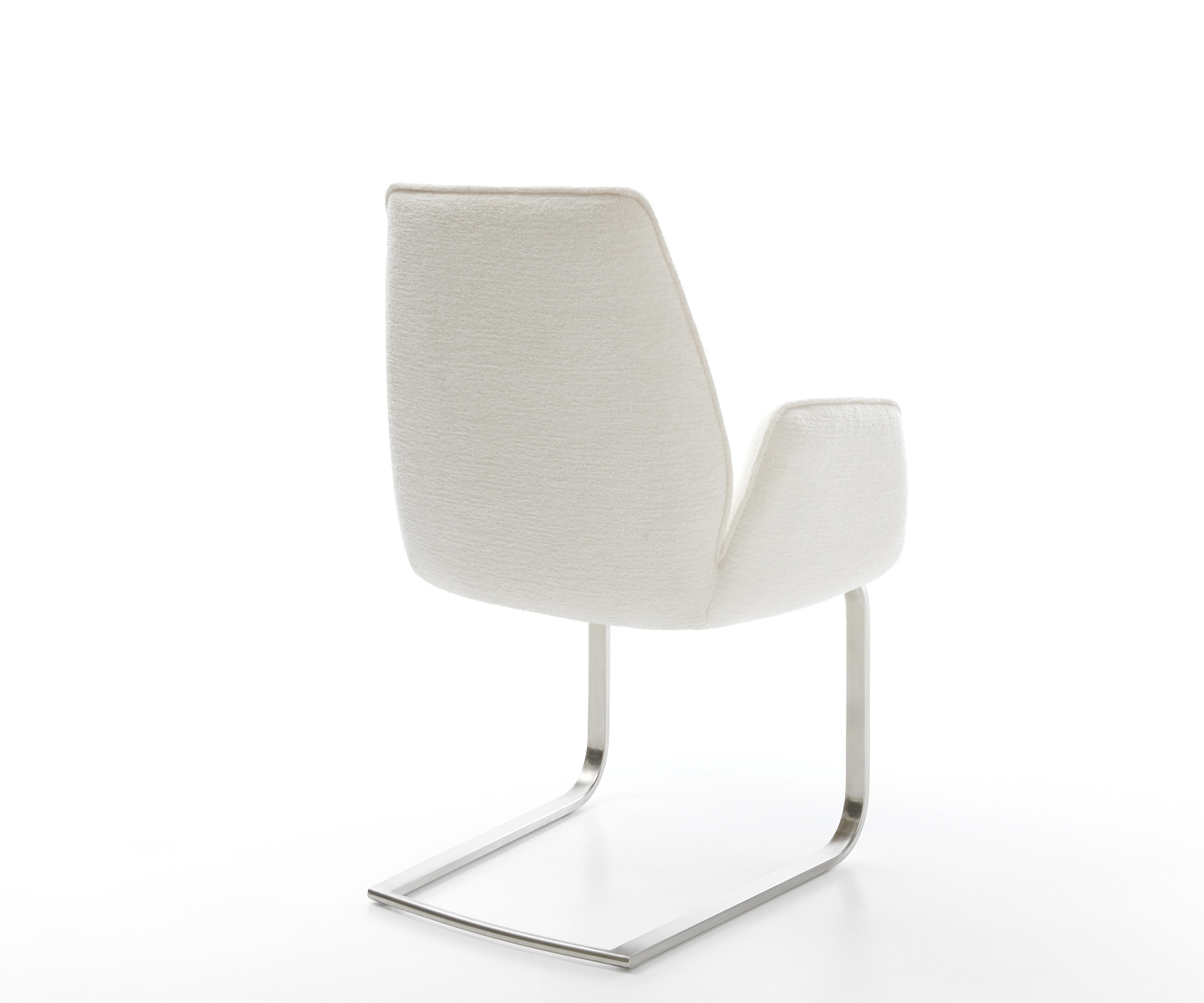 Étkezőszék Zoa-Flex bouclé puha bézs konzolos lapos rozsdamentes acél zsákrugós - Image 5