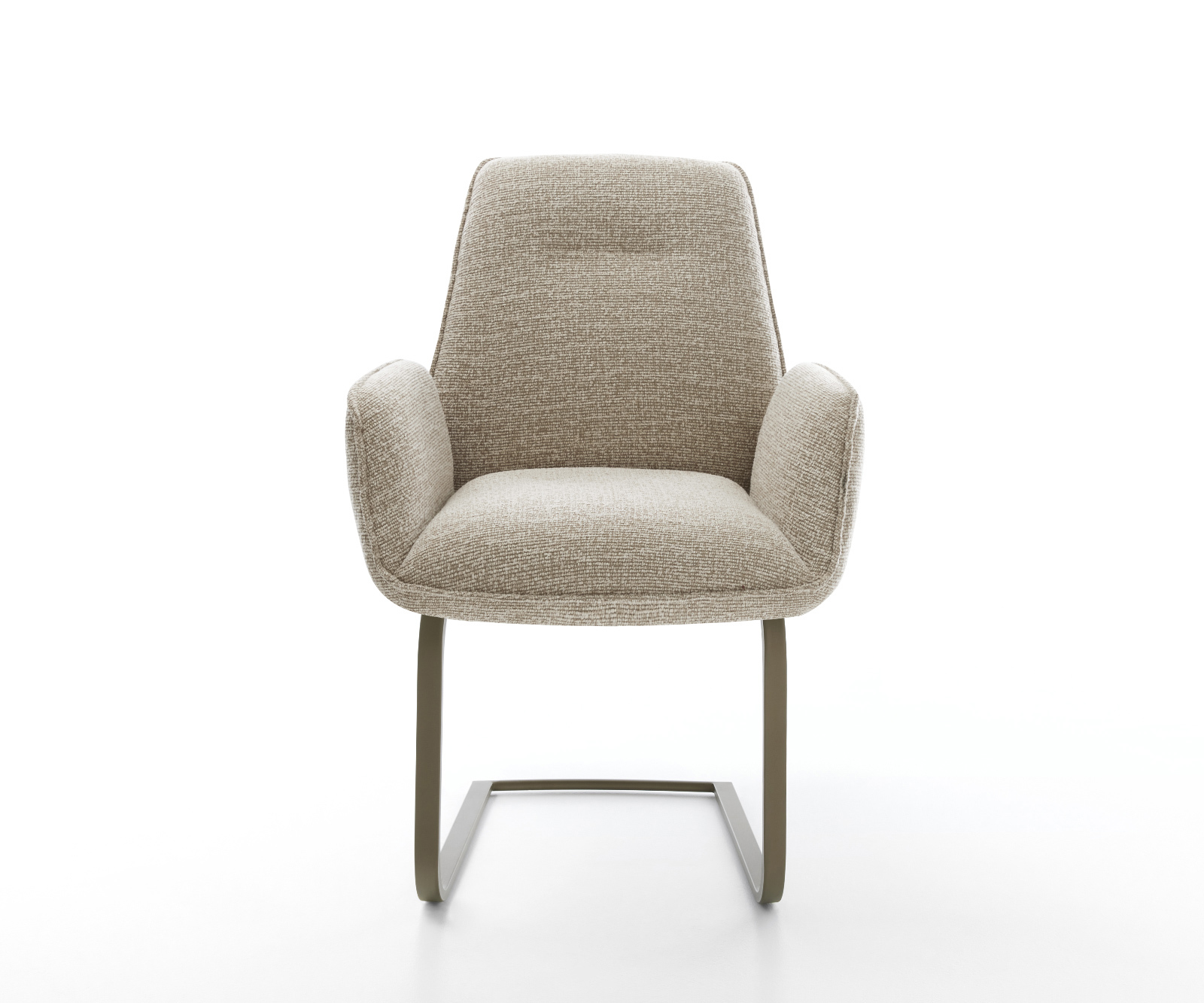 Étkezőszék Zoa-Flex szövött szövet puha bézs konzolos lapos titánszínű hatású zsákrugós - Image 2