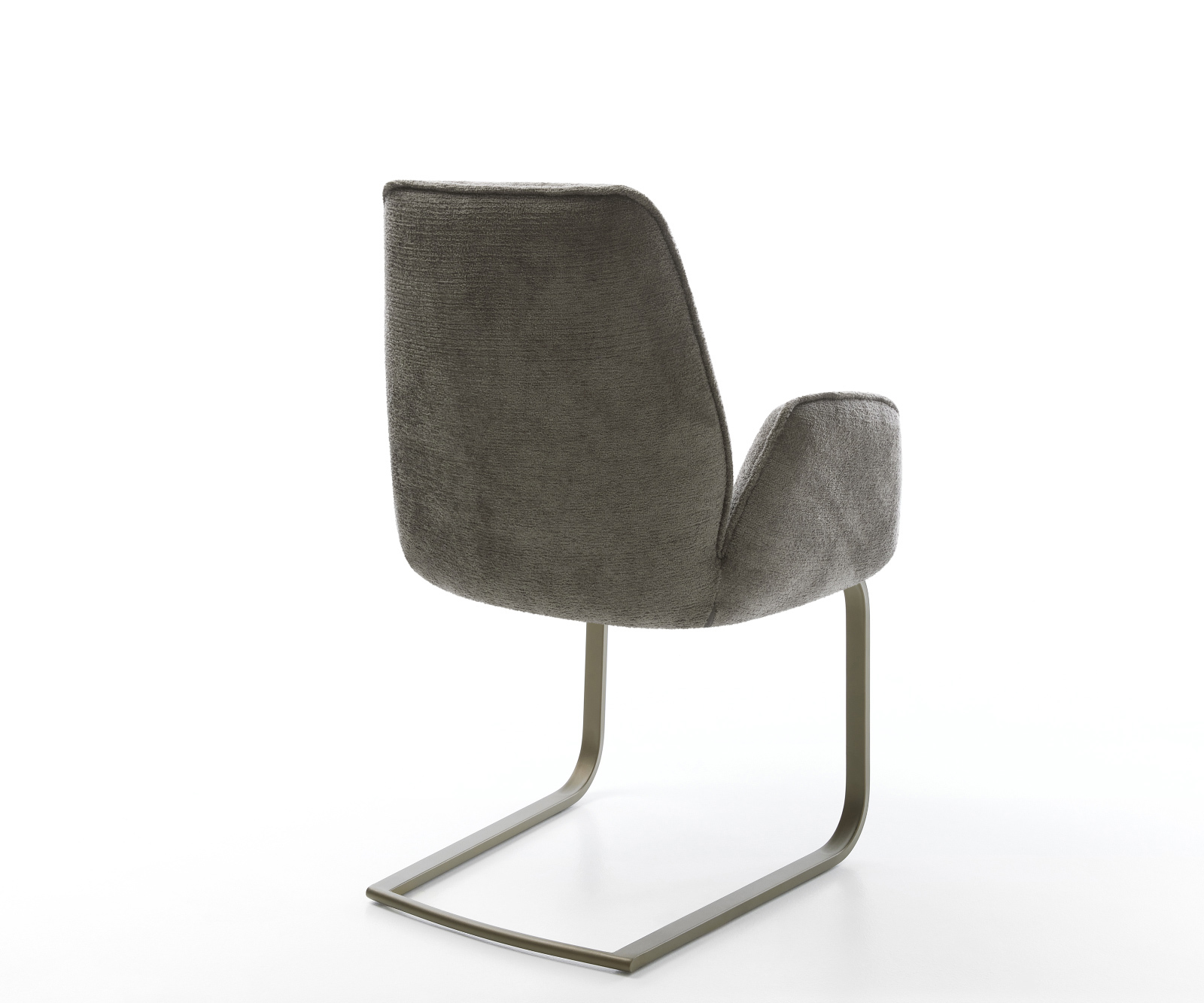 Étkezőszék Zoa-Flex bouclé puha sötét bézs konzolos lapos titánszínű zsákrugós étkezőszék - Image 5