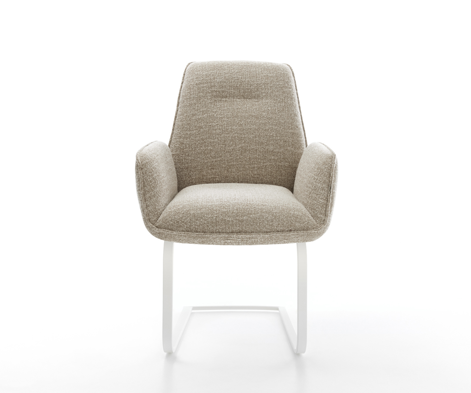 Étkezőszék Zoa-Flex szövött szövet puha bézs konzolos lapos fehér zsákrugós - Image 2