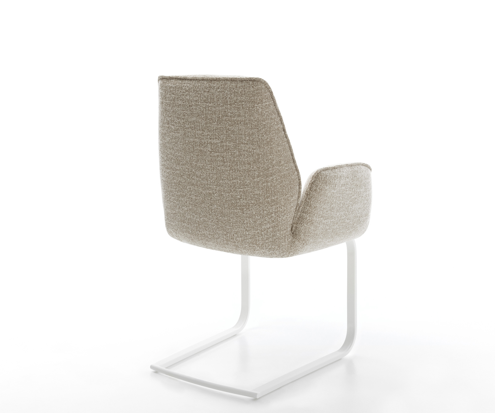 Étkezőszék Zoa-Flex szövött szövet puha bézs konzolos lapos fehér zsákrugós - Image 5