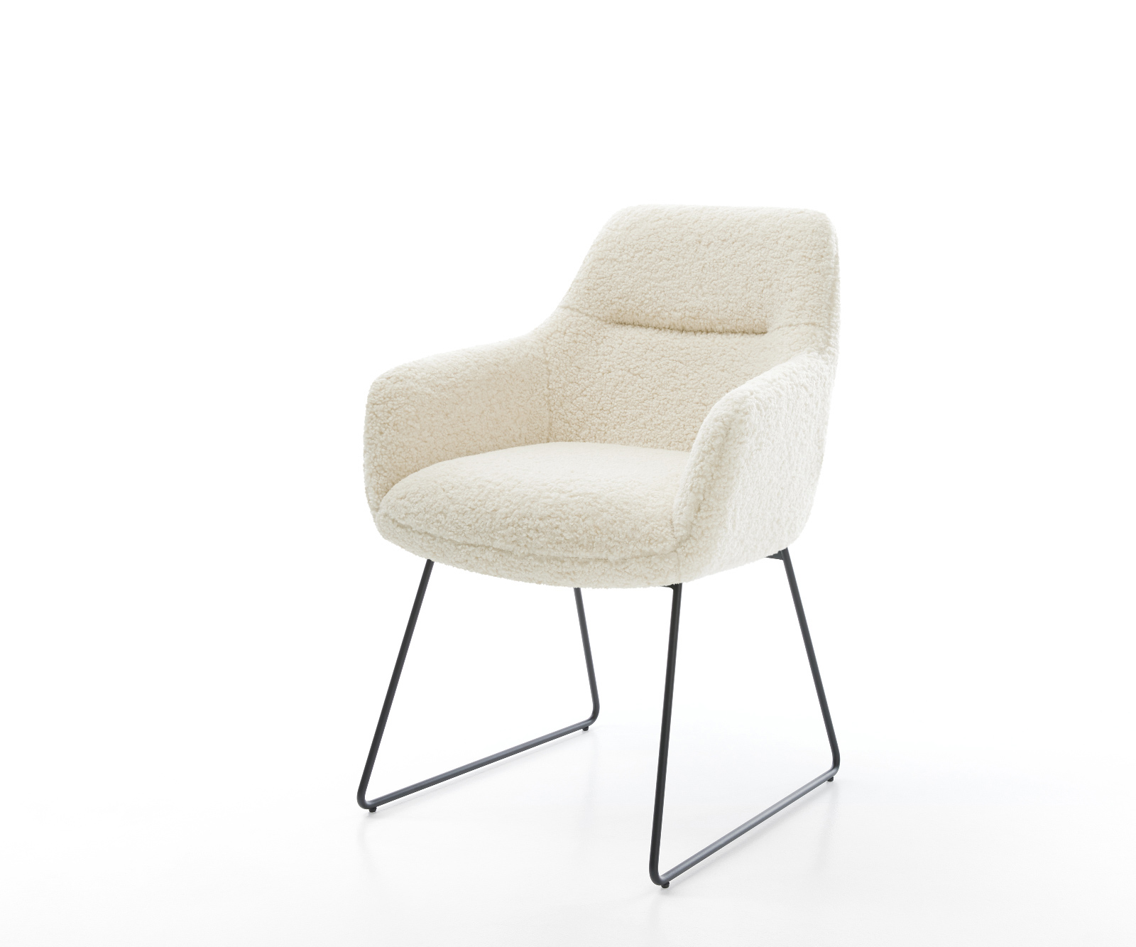 Étkezőszék Pejo-Flex teddy szövet bézs fekete vékony láb zsákrugós