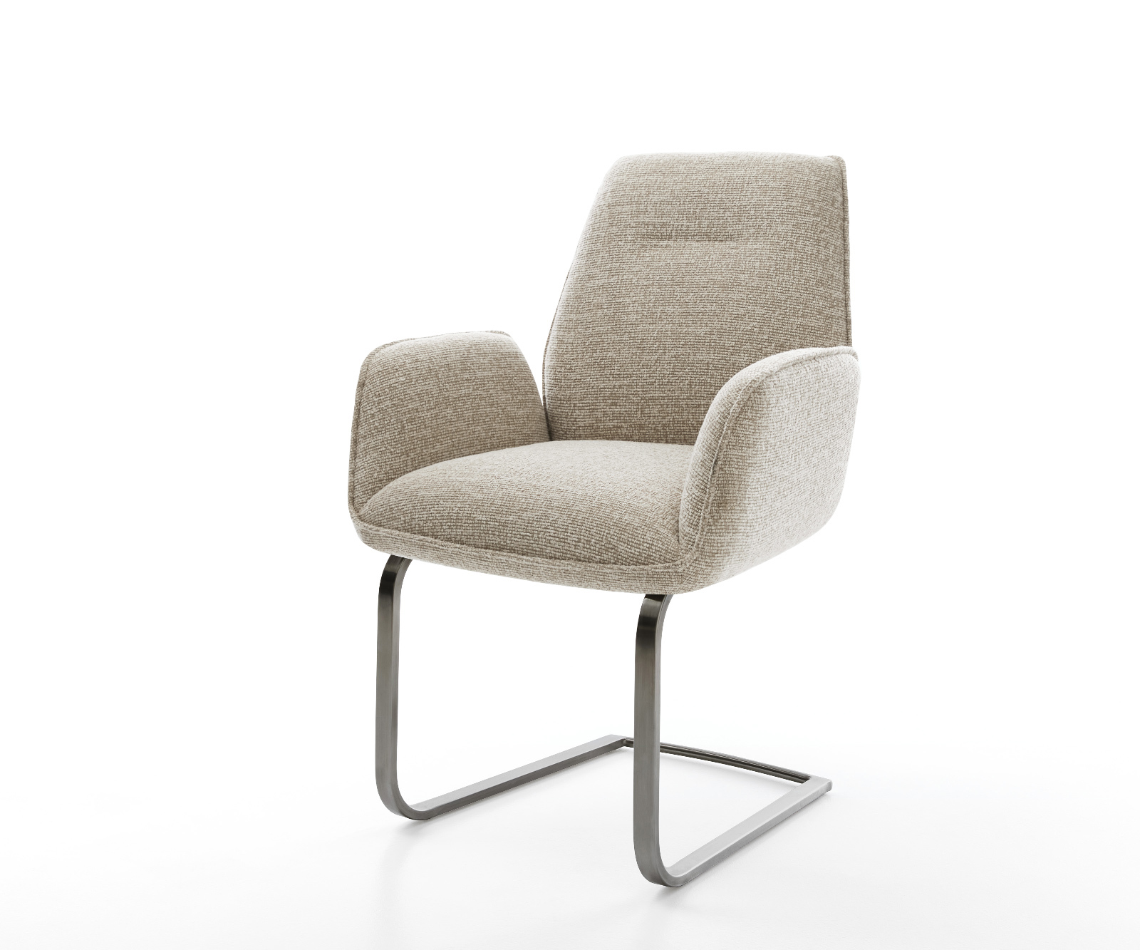 Étkezőszék Zoa-Flex szövött szövet puha bézs konzolos lapos antracit zsákrugós