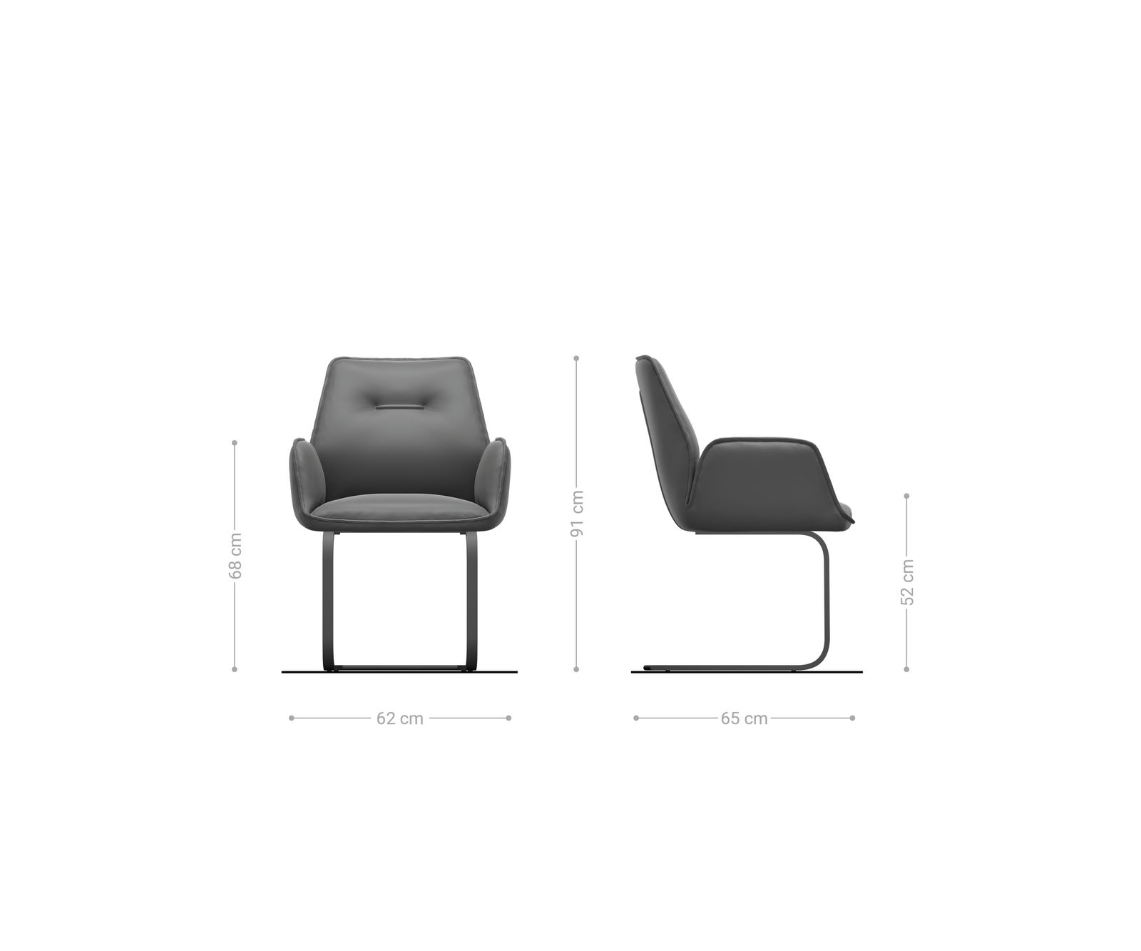 Étkezőszék Zoa-Flex szövött szövet puha bézs konzolos lapos antracit zsákrugós - Image 6