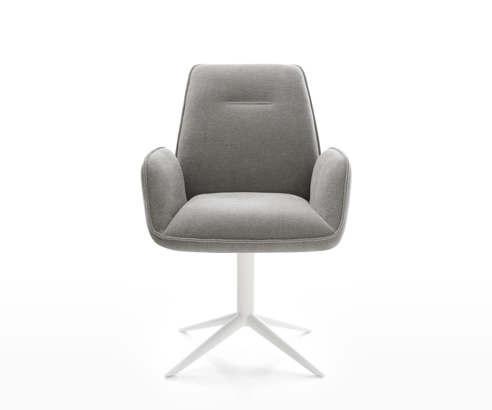 Étkezőszék Zoa-Flex strukturált szövet puha szürke fehér kereszt láb 360° forgatható billenő funkció zsákrugó - Image 2