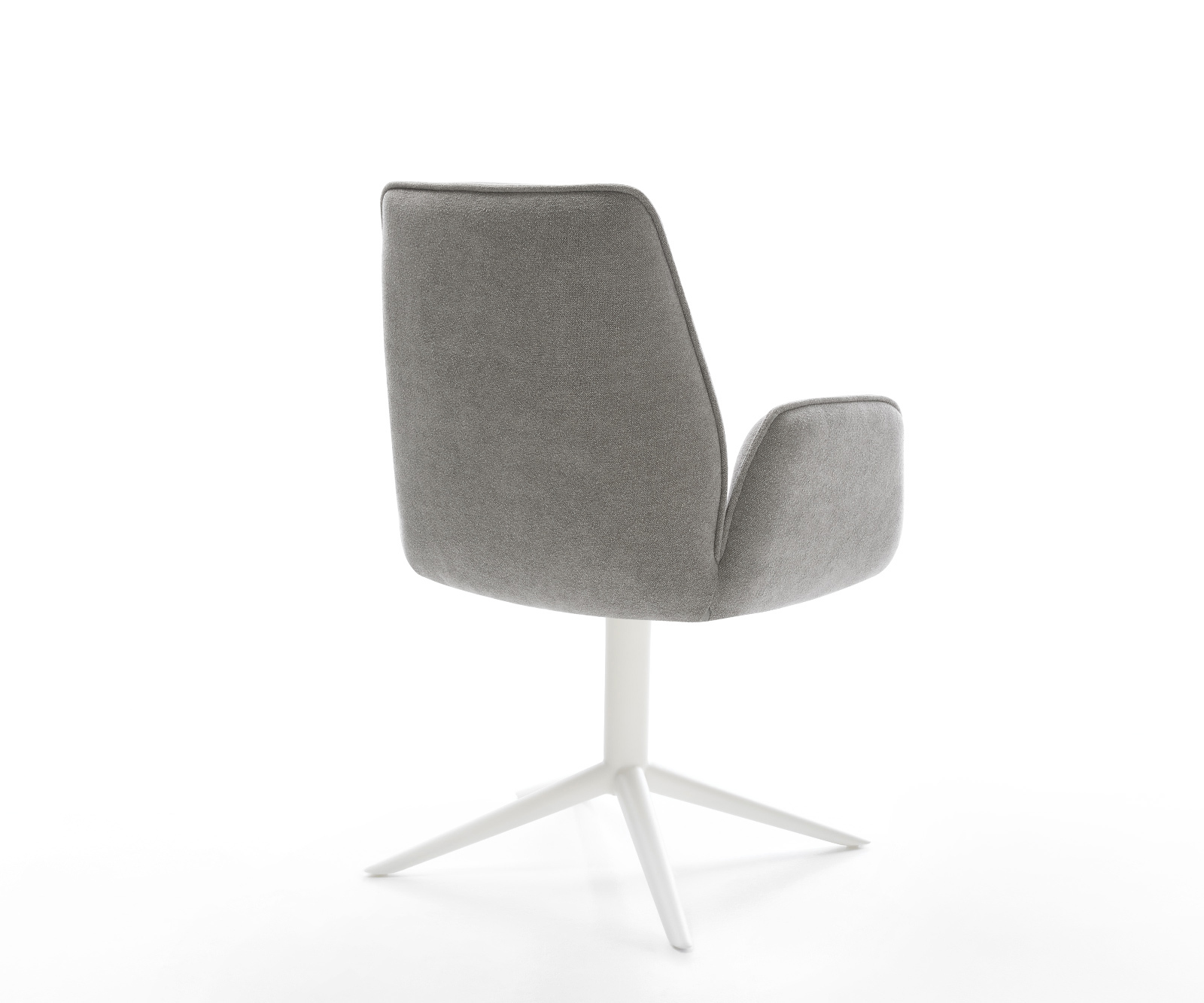 Étkezőszék Zoa-Flex strukturált szövet puha szürke fehér kereszt láb 360° forgatható billenő funkció zsákrugó - Image 5