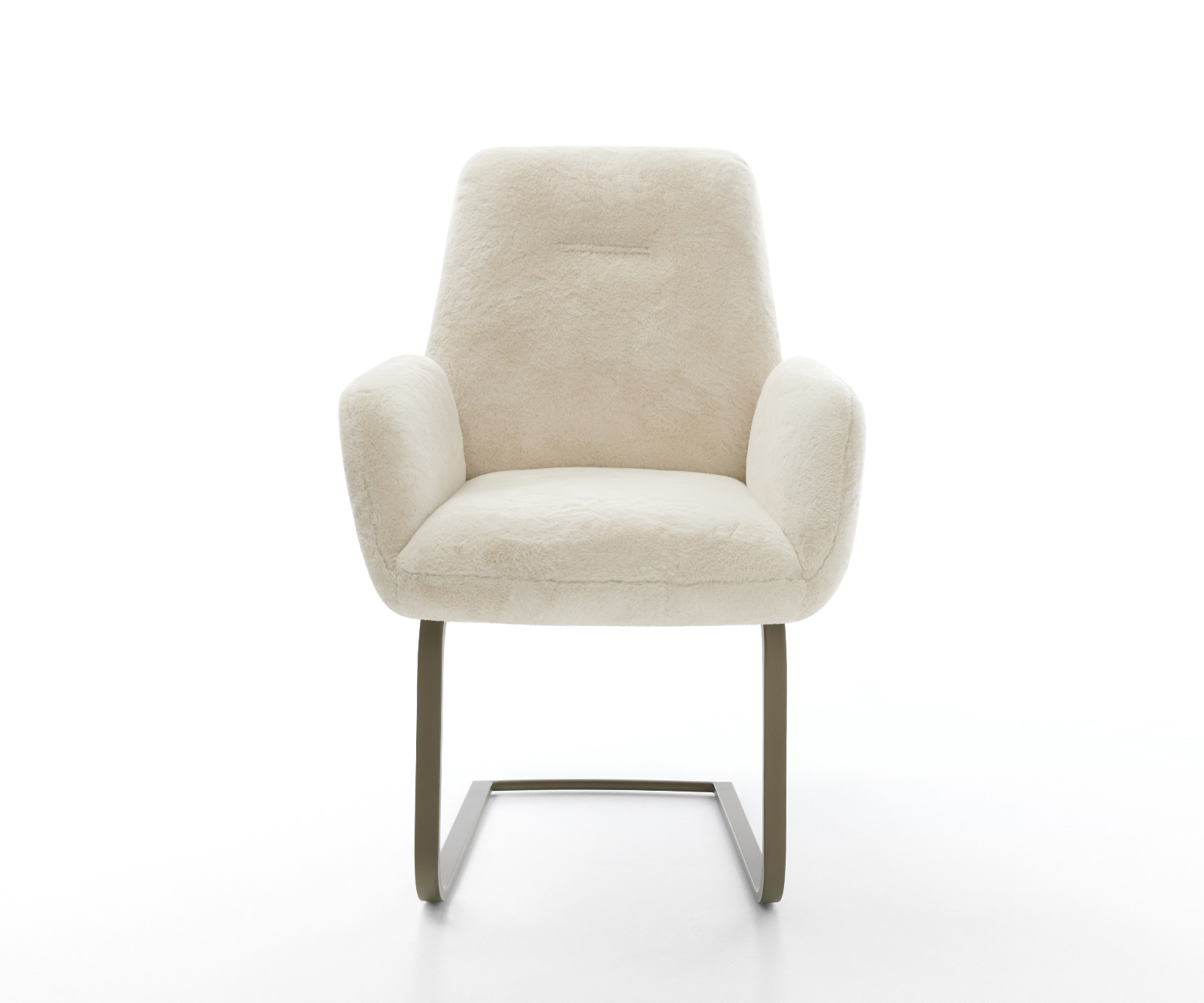 Étkezőszék Zoa-Flex plüss krémfehér konzolos lapos titánszínű zsákrugós étkezőszék - Image 2