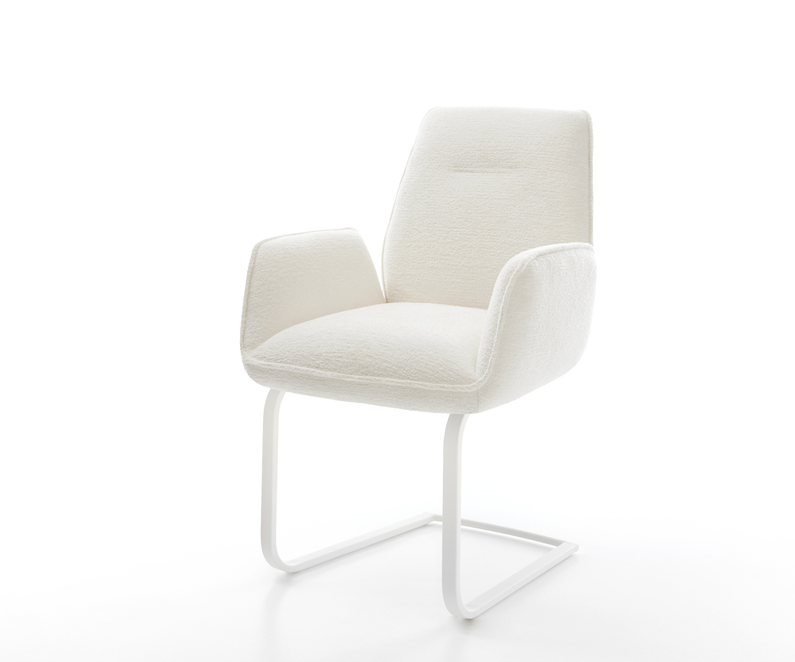 Étkezőszék Zoa-Flex bouclé puha bézs étkezőszék lapos fehér zsákrugó