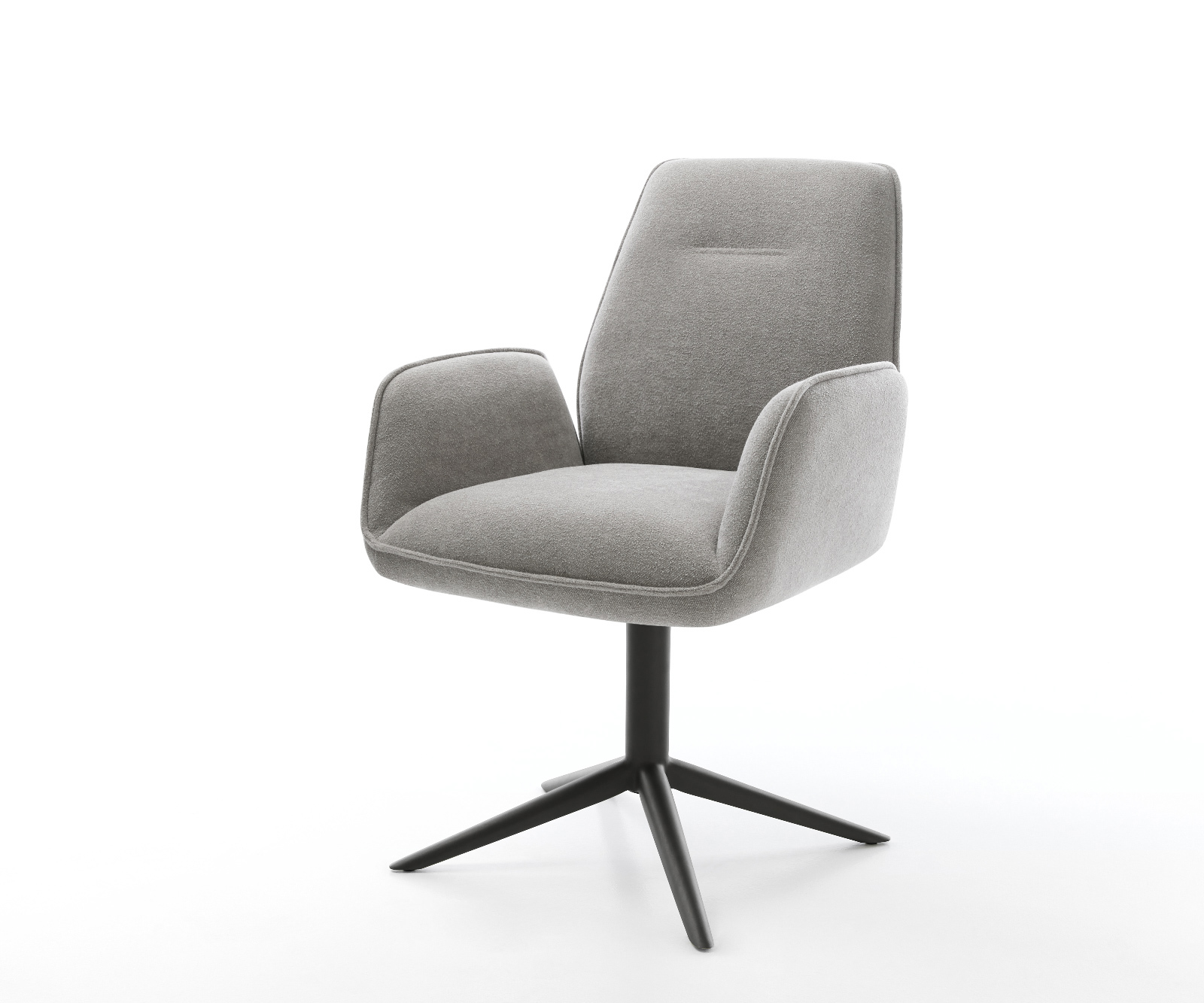 Étkezőszék Zoa-Flex strukturált szövet puha szürke fekete kereszt láb 360° forgatható billenő funkció zsákrugó