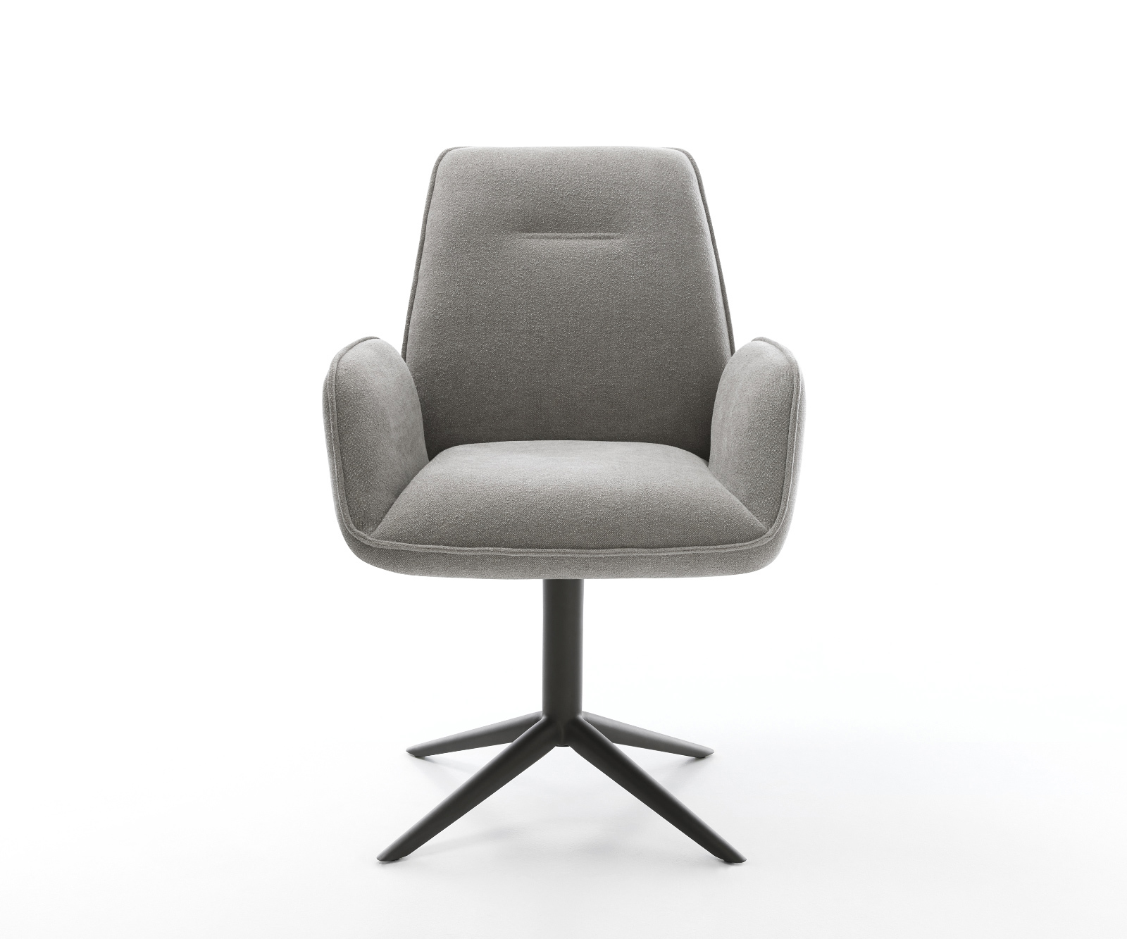 Étkezőszék Zoa-Flex strukturált szövet puha szürke fekete kereszt láb 360° forgatható billenő funkció zsákrugó - Image 2