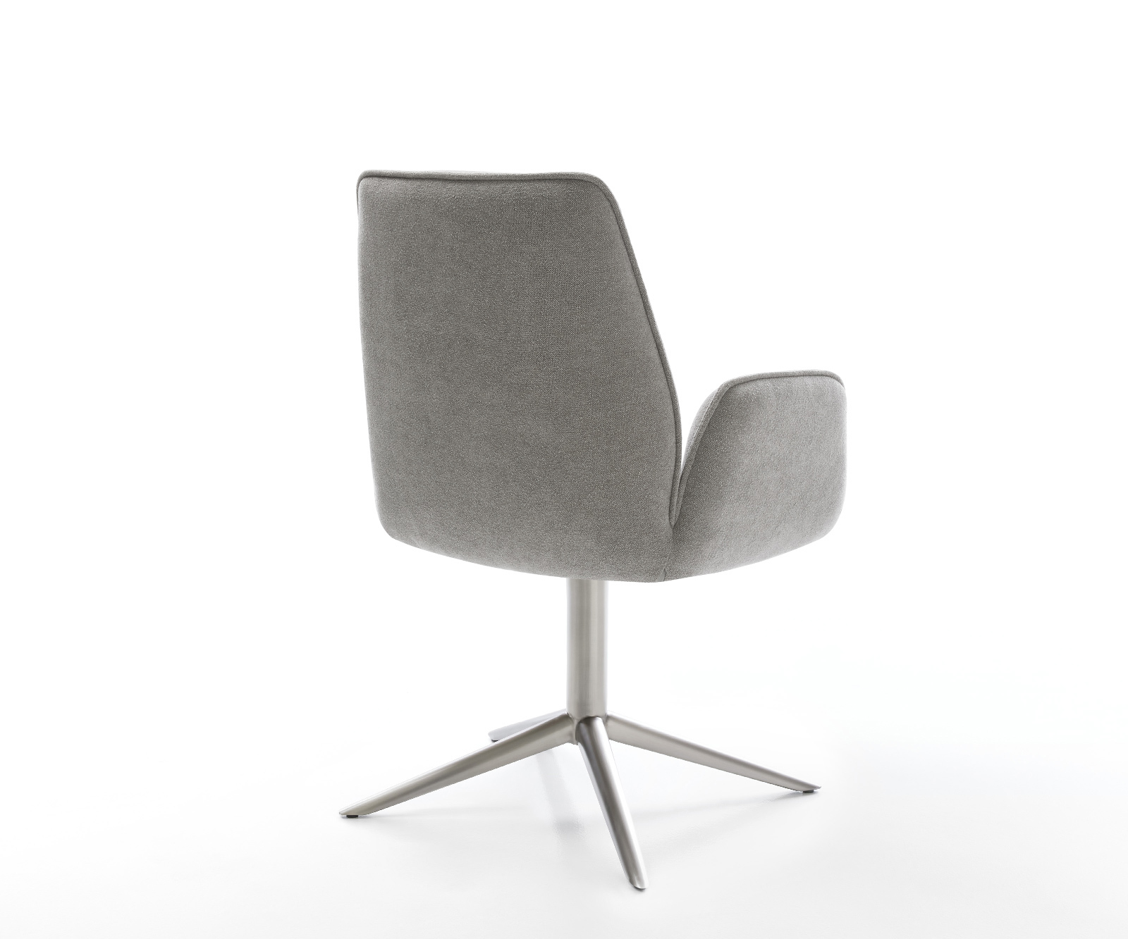 Étkezőszék Zoa-Flex strukturált szövet puha szürke rozsdamentes acél kereszt láb 360°-ban forgatható billenő funkció zsákrugó - Image 5