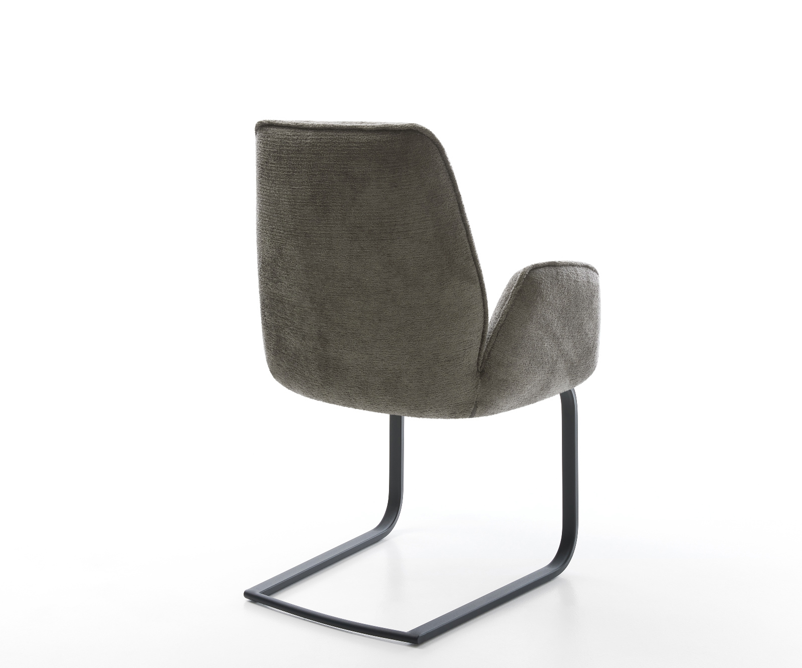 Étkezőszék Zoa-Flex bouclé puha sötét bézs konzolos lapos fekete zsákrugós ülőfelület - Image 5