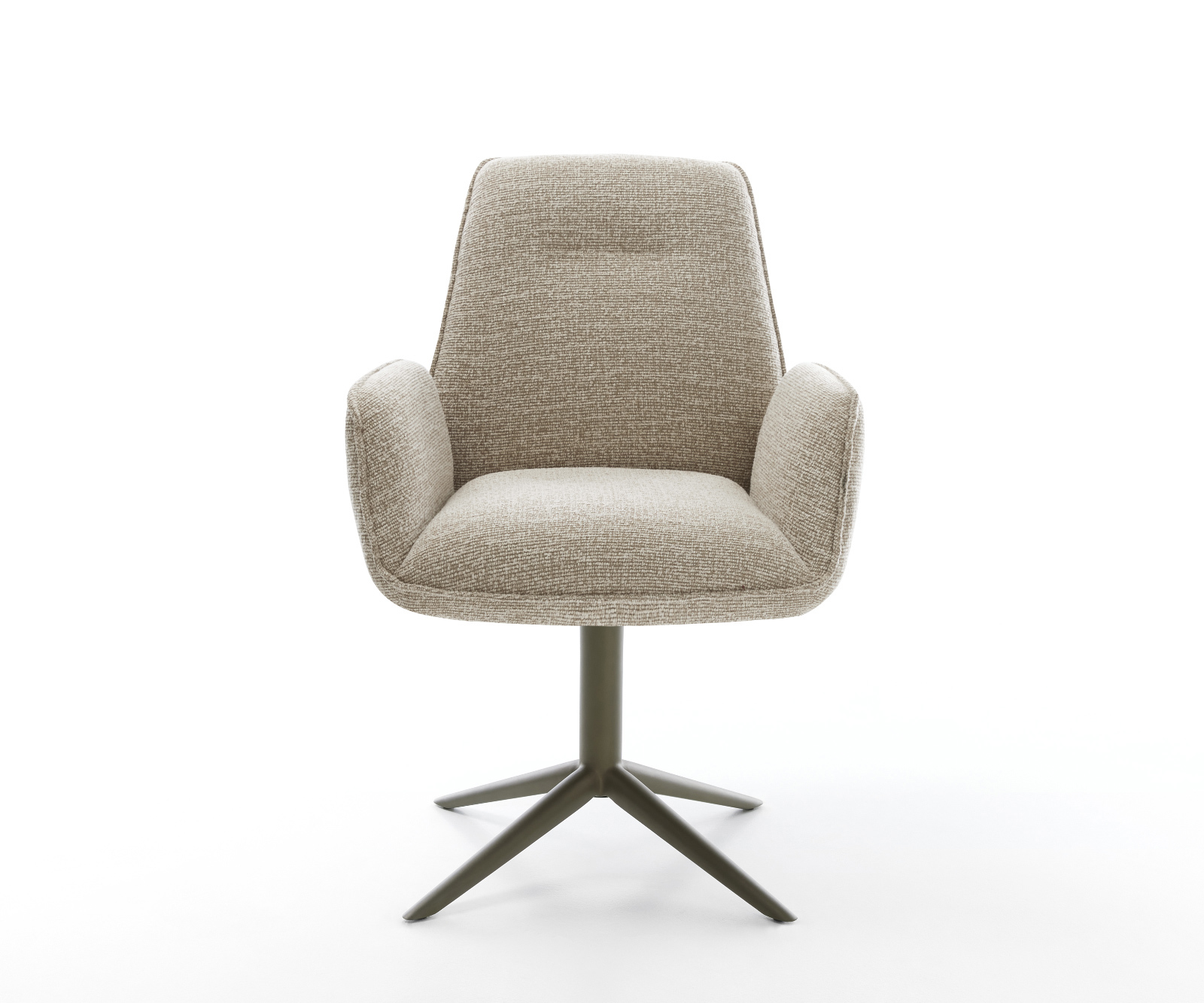 Étkezőszék Zoa-Flex szövött szövet puha bézs kereszt láb titán színű 360° forgatható billenő zsákrugós matrac - Image 2