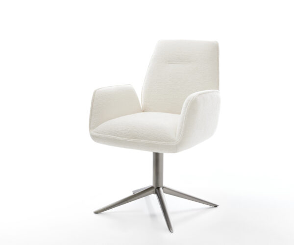 Étkezőszék Zoa-Flex bouclé puha bézs kereszt láb grafit 360° forgatható billenő zsákrugó