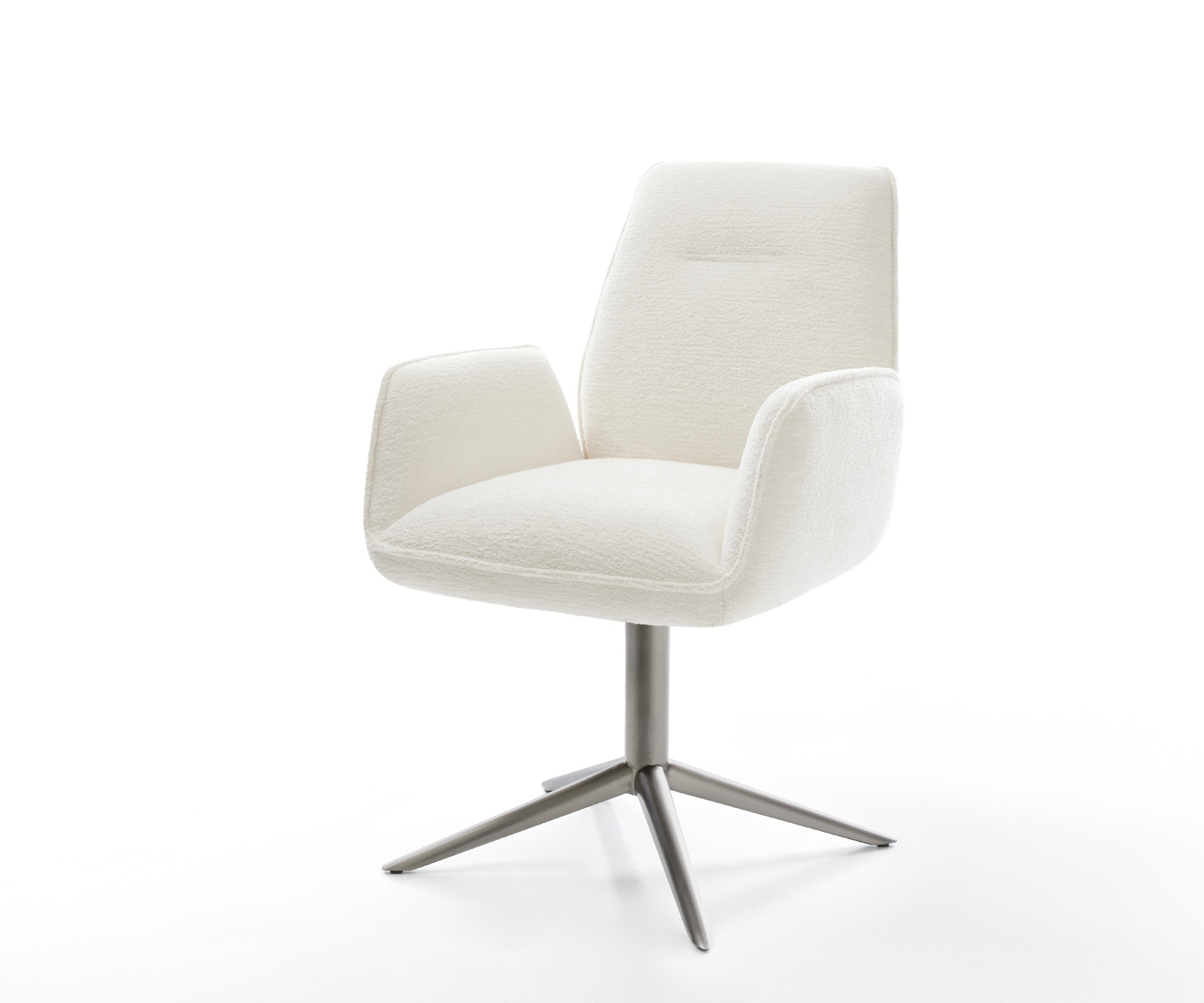 Étkezőszék Zoa-Flex bouclé puha bézs kereszt láb grafit 360° forgatható billenő zsákrugó