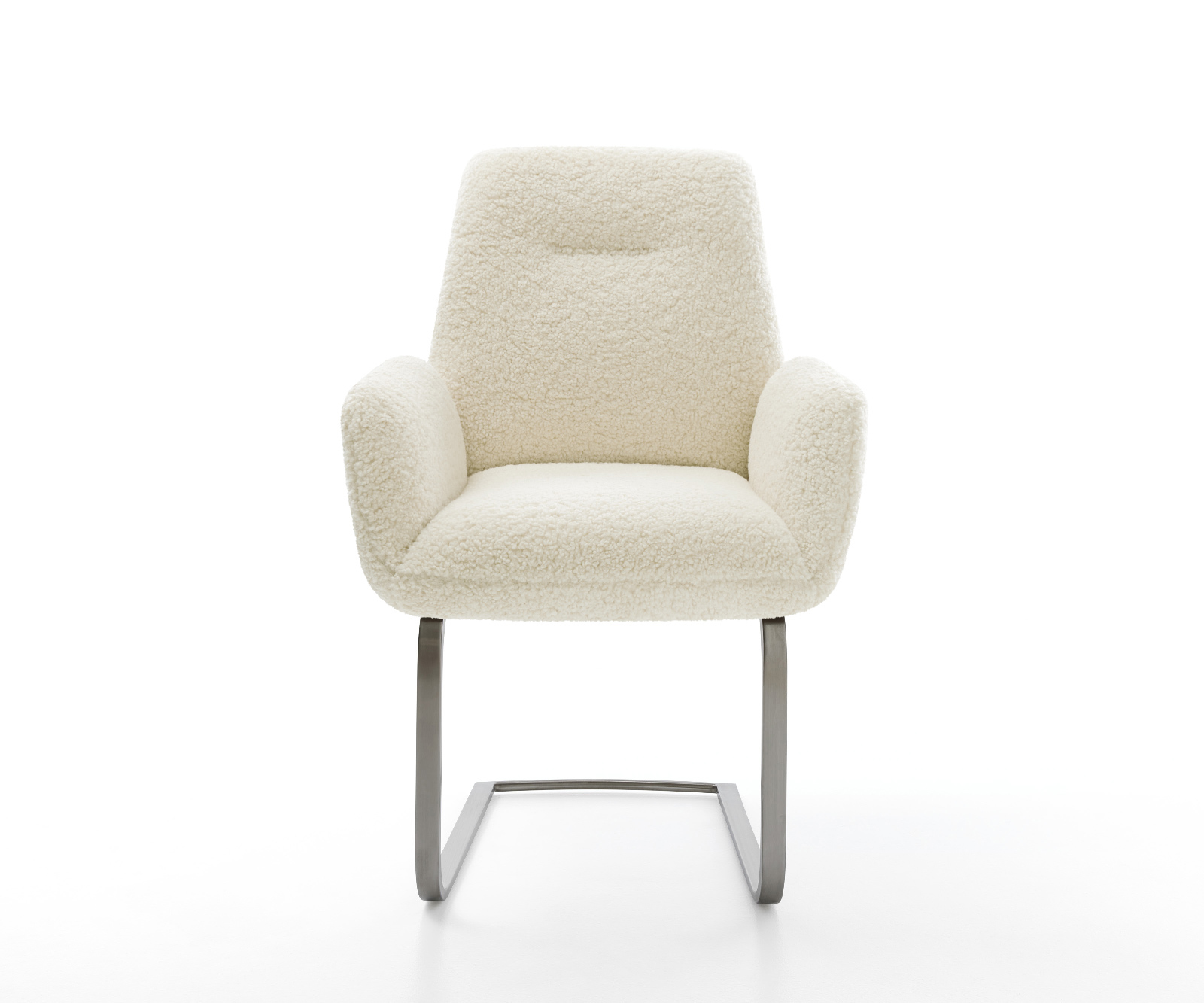 Étkezőszék Zoa-Flex teddy szövet bézs konzolos lapos antracit zsákrugós - Image 2