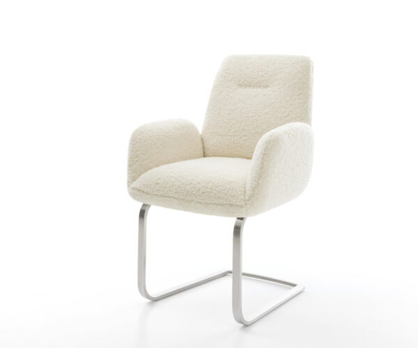 Étkezőszék Zoa-Flex mikroszálas bézs konzolos lapos rozsdamentes acél zsákrugós