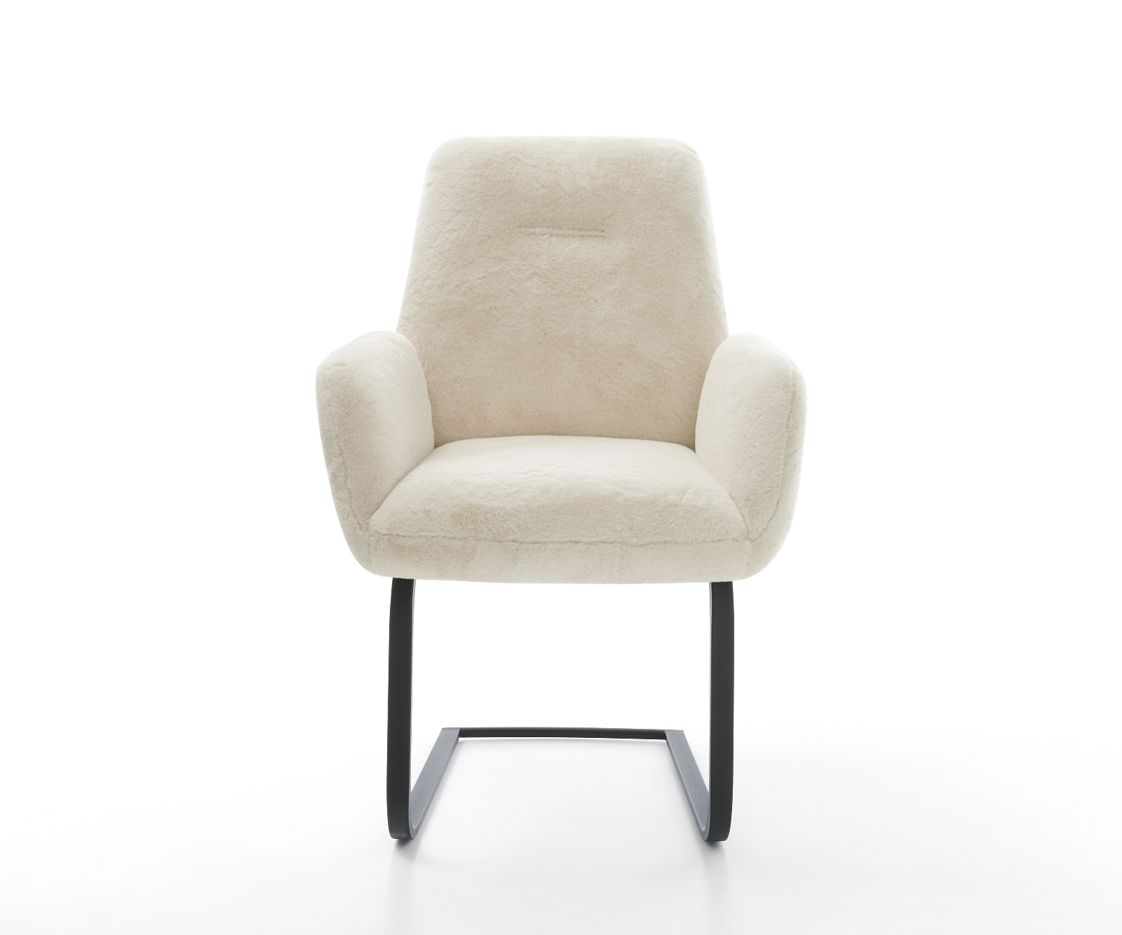 Étkezőszék Zoa-Flex plüss krémfehér konzolos lapos fekete zsákrugós - Image 2