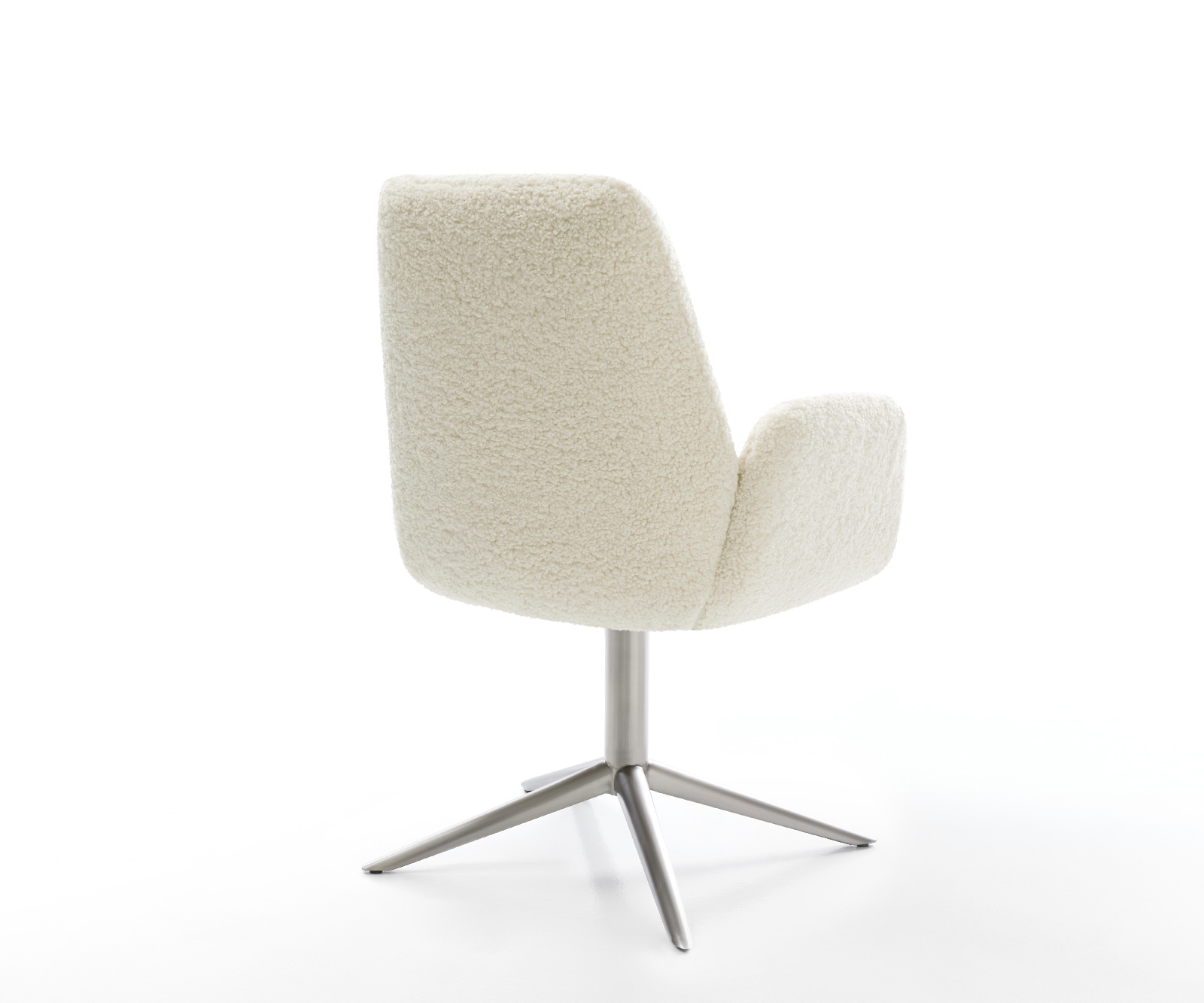 Étkezőszék Zoa-Flex teddy szövet bézs rozsdamentes acél kereszt láb 360° forgatható billenő zsákrugó - Image 4