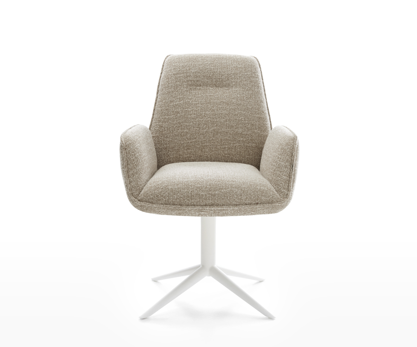 Étkezőszék Zoa-Flex szövött szövet puha bézs fehér kereszt láb 360° forgatható billenő zsákrugó - Image 2