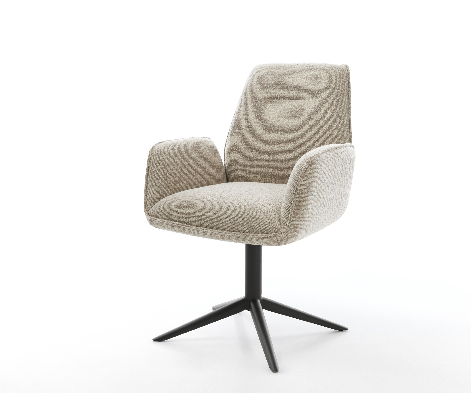 Étkezőszék Zoa-Flex szövött szövet puha bézs fekete kereszt láb 360° forgatható billenő zsákrugó