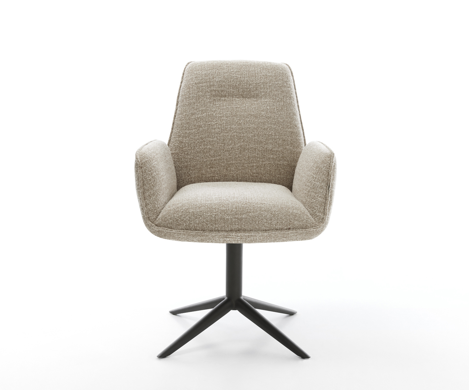 Étkezőszék Zoa-Flex szövött szövet puha bézs fekete kereszt láb 360° forgatható billenő zsákrugó - Image 2