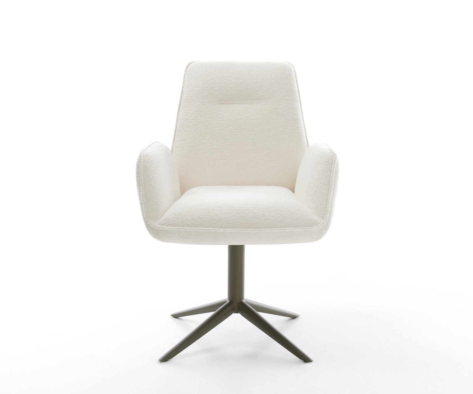 Étkezőszék Zoa-Flex bouclé puha bézs kereszt láb titánszínű hatvan fokban forgatható hintamechanizmus zsákrugós matrac - Image 2