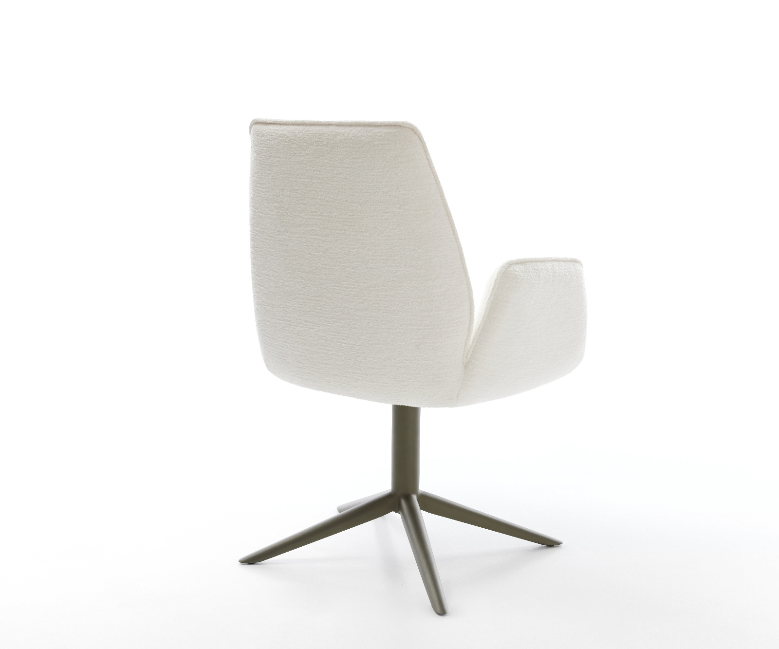 Étkezőszék Zoa-Flex bouclé puha bézs kereszt láb titánszínű hatvan fokban forgatható hintamechanizmus zsákrugós matrac - Image 5