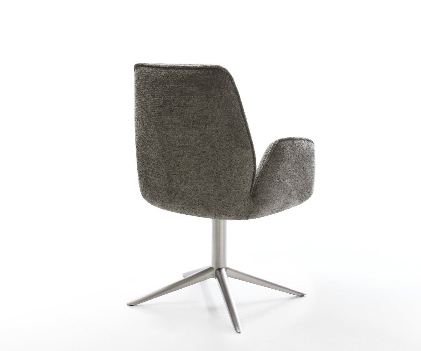 Étkezőszék Zoa-Flex bouclé puha sötét bézs rozsdamentes acél kereszt láb 360° forgatható billenő funkció zsákrugó - Image 5