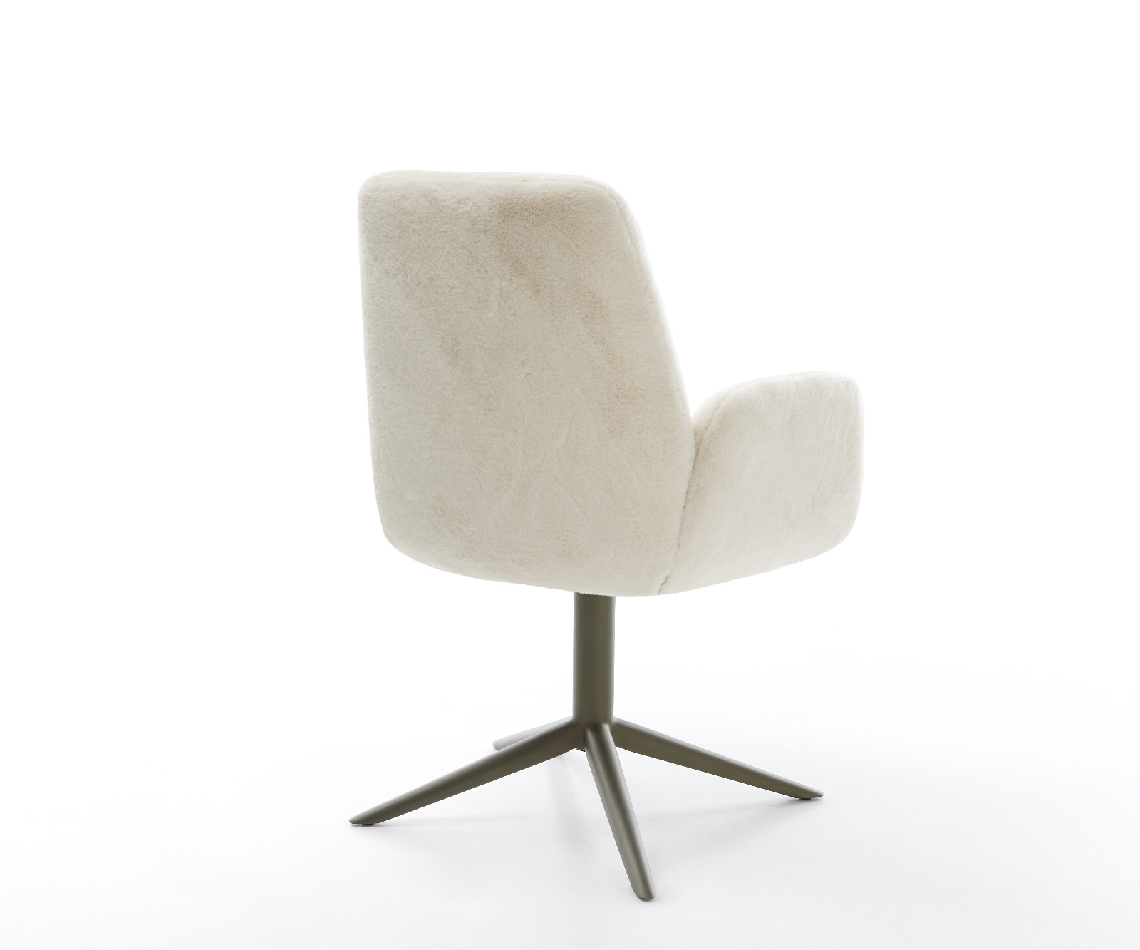 Étkezőszék Zoa-Flex plüss krémfehér kereszt láb titán színű 360° forgatható billenő zsákrugós - Image 5