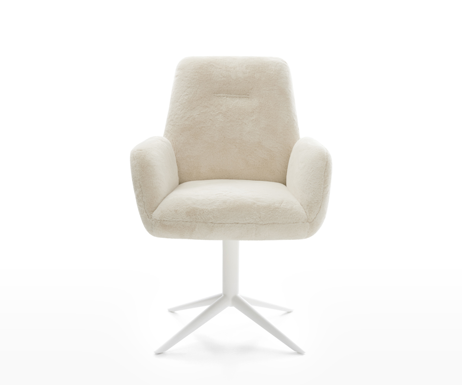 Étkezőszék Zoa-Flex plüss krémfehér fehér kereszt láb 360° forgatható billenő zsákrugó - Image 2