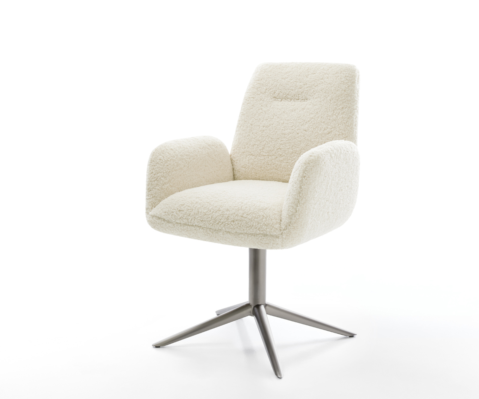 Étkezőszék Zoa-Flex teddy szövet bézs kereszt láb grafit 360° forgatható billenő zsákrugó