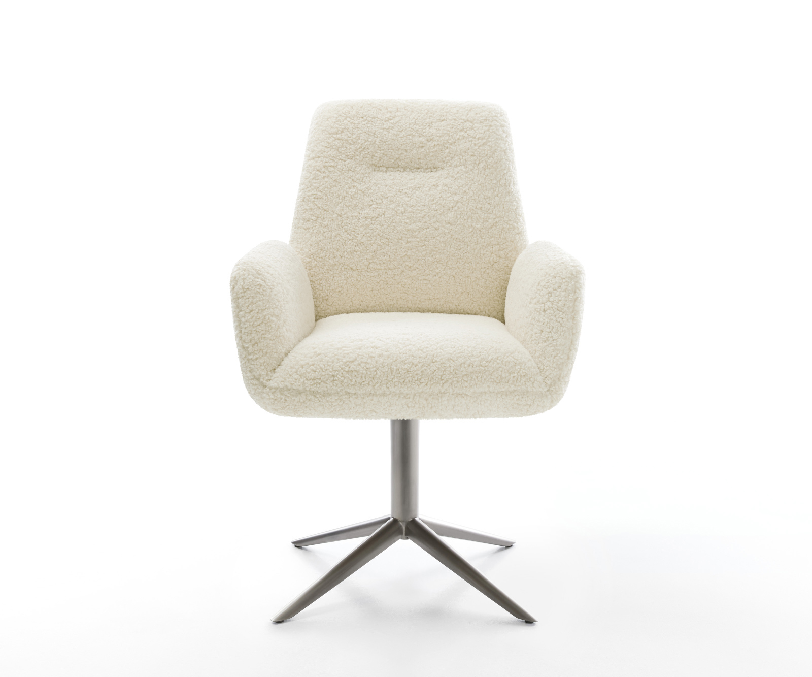 Étkezőszék Zoa-Flex teddy szövet bézs kereszt láb grafit 360° forgatható billenő zsákrugó - Image 2