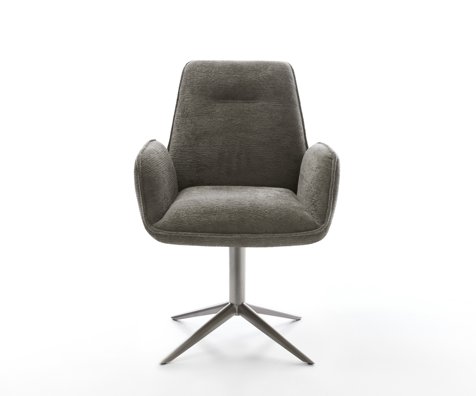 Étkezőszék Zoa-Flex bouclé puha sötét bézs kereszt láb grafit 360° forgatható billenő zsákrugó - Image 2