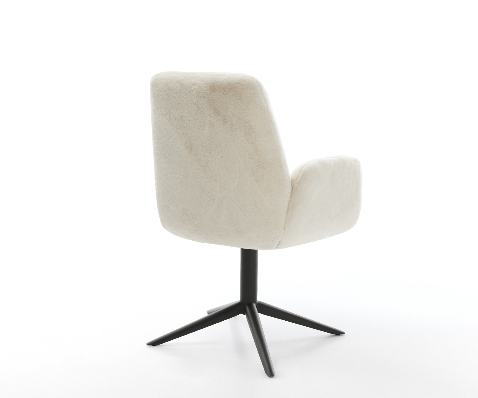 Étkezőszék Zoa-Flex plüss krémfehér fekete kereszt láb 360° forgatható billenő zsákrugós - Image 5