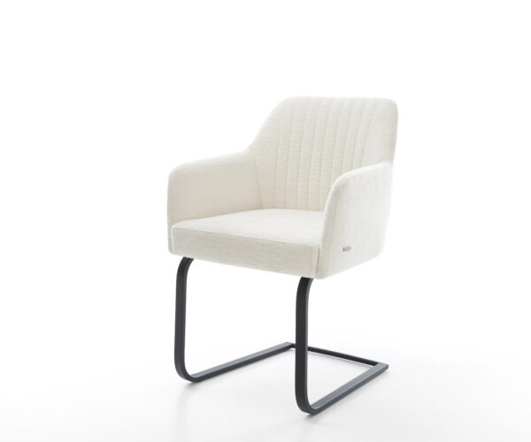 Étkezőszék Greg-Flex bouclé puha bézs konzolos lapos fekete zsákrugó