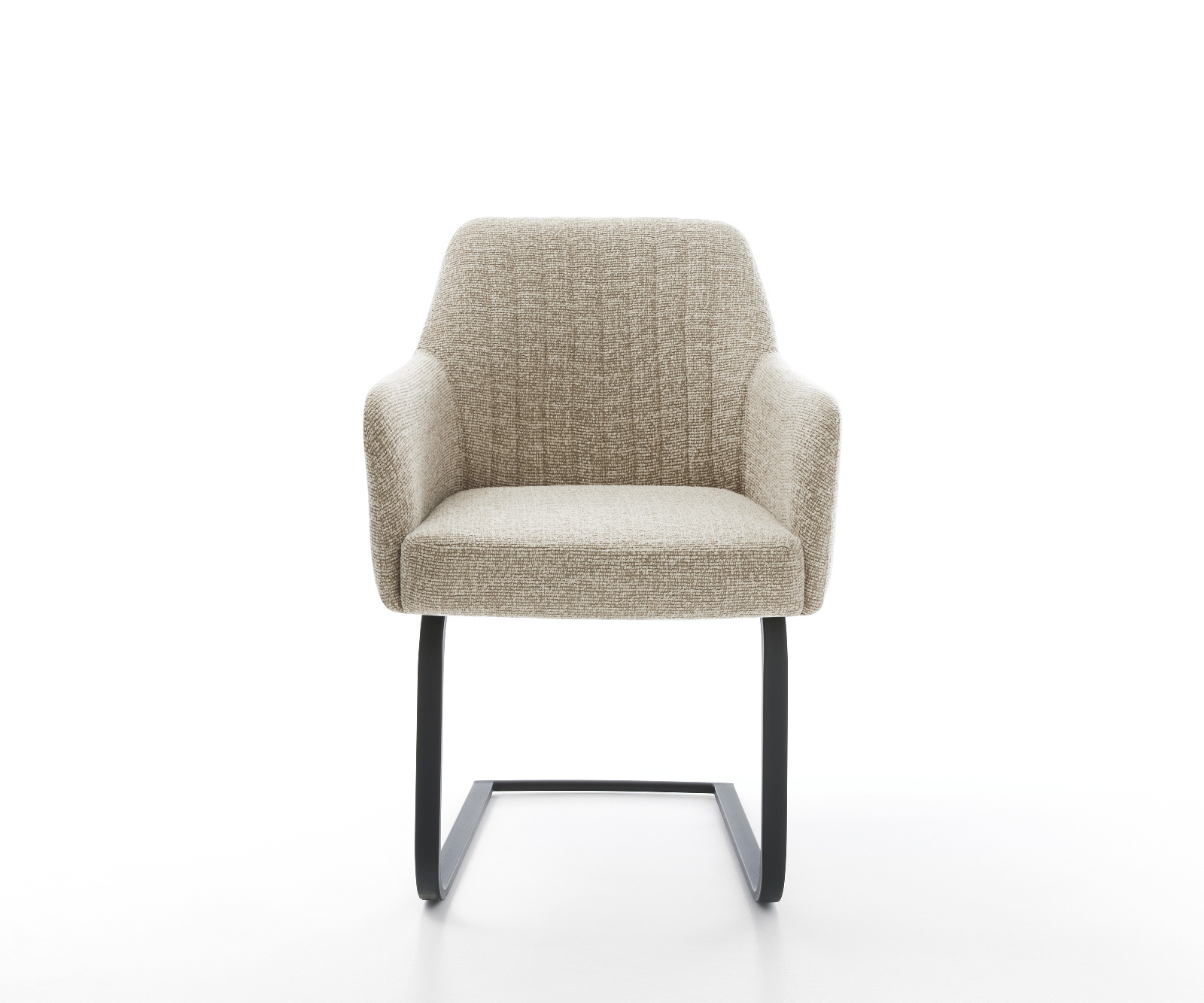 Étkezőszék Greg-Flex szövött szövet puha bézs konzolos lapos fekete zsákrugó - Image 2